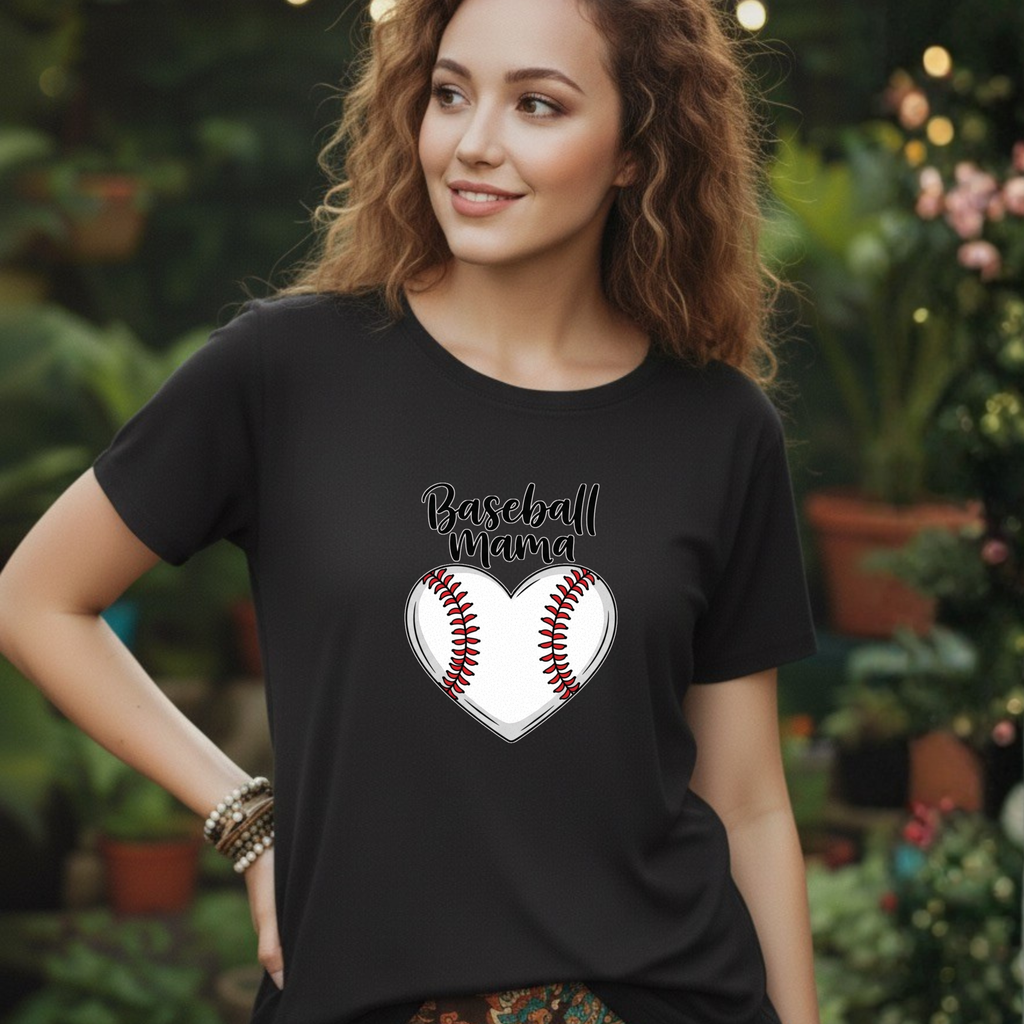 Baseball Mama heart baseball T-shirt | Mom team shirt, sports mom tee