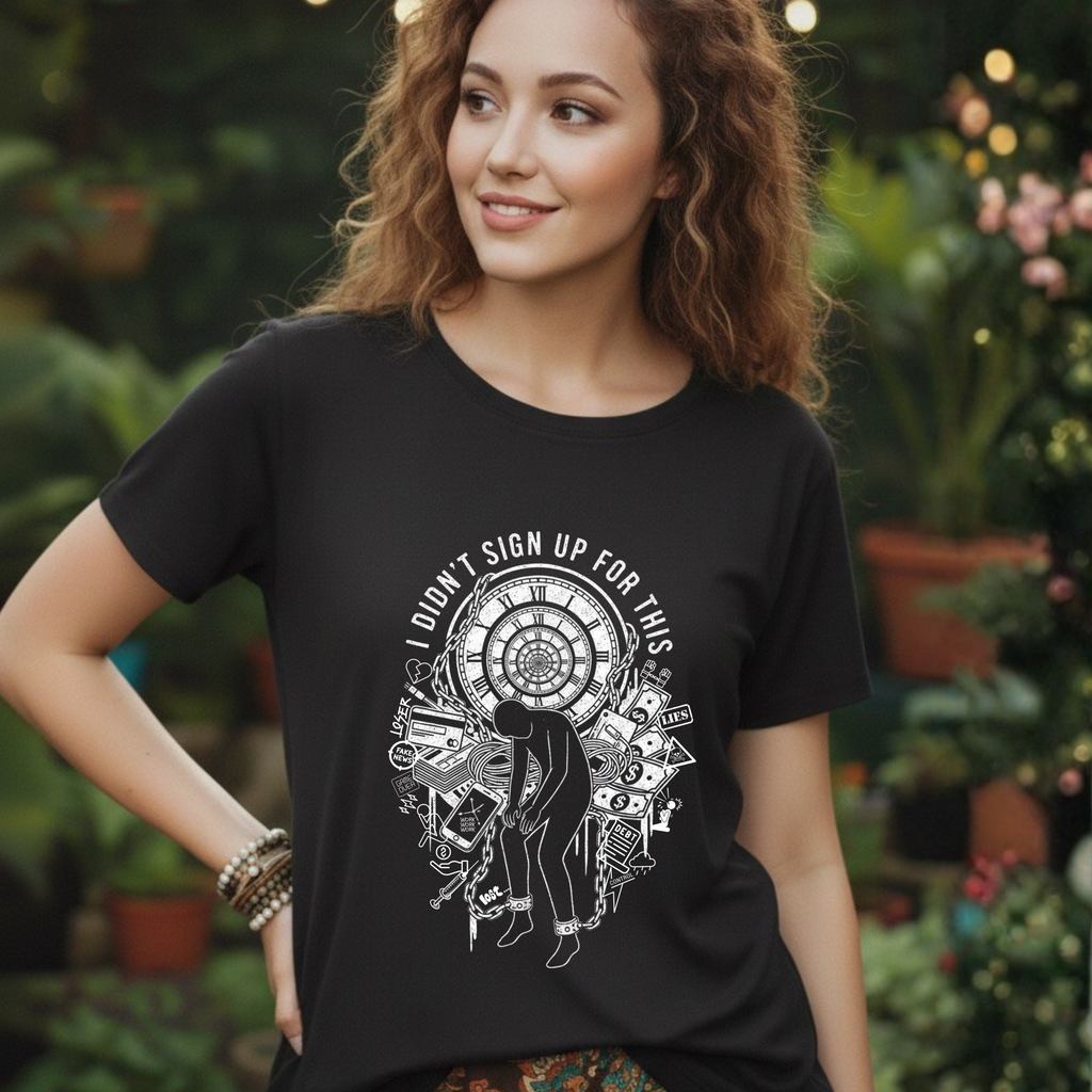 I Didnt Sign Up For This T Shirt Surreal Burnout Drowning Figure Existential Graphic Tee