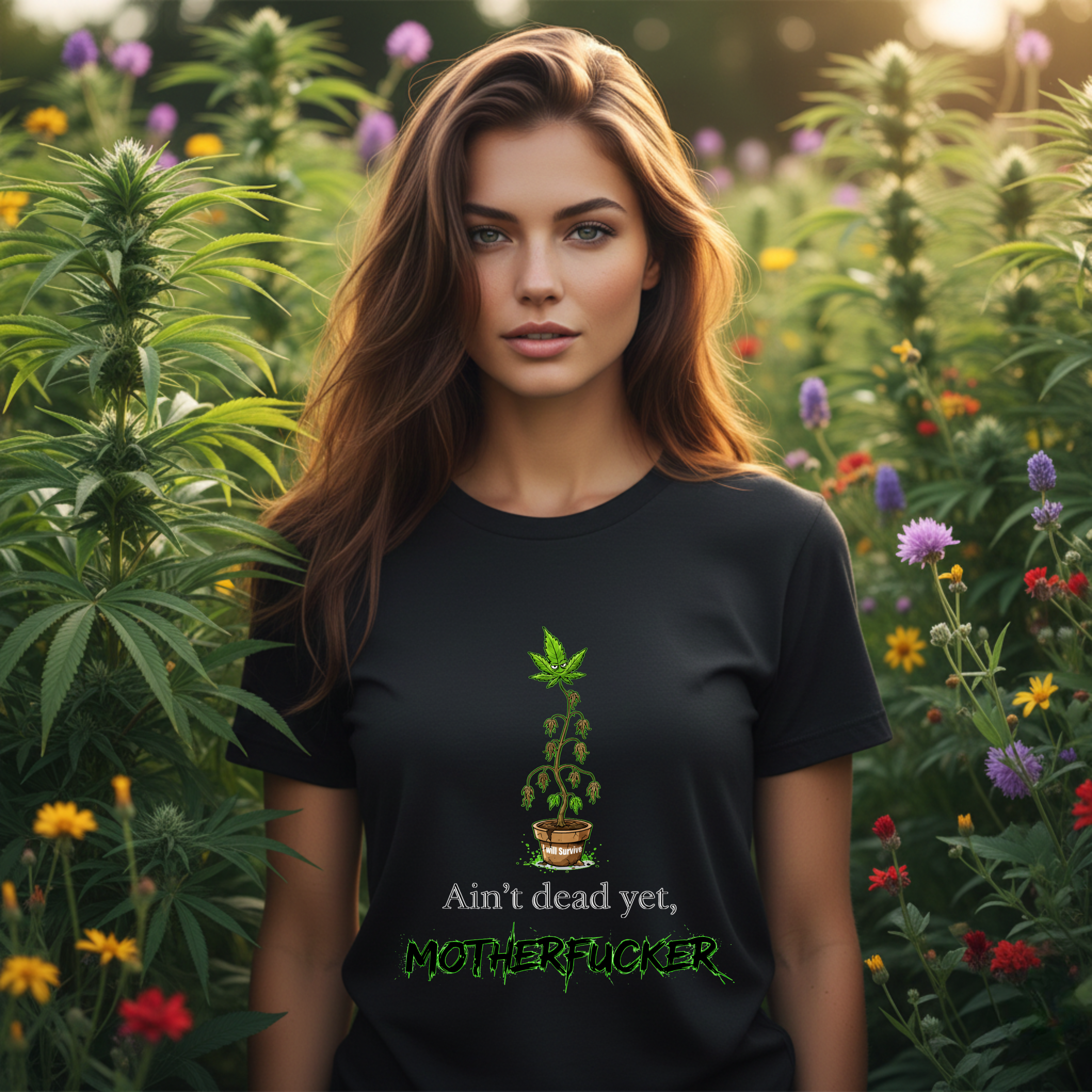 Ain't Dead Yet, Motherfucker Cannabis Graphic Tee — Funny Stoner T-Shirt