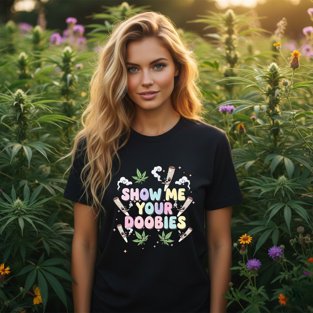 Show me your Doobies- Funny Stoner Graphic Tee