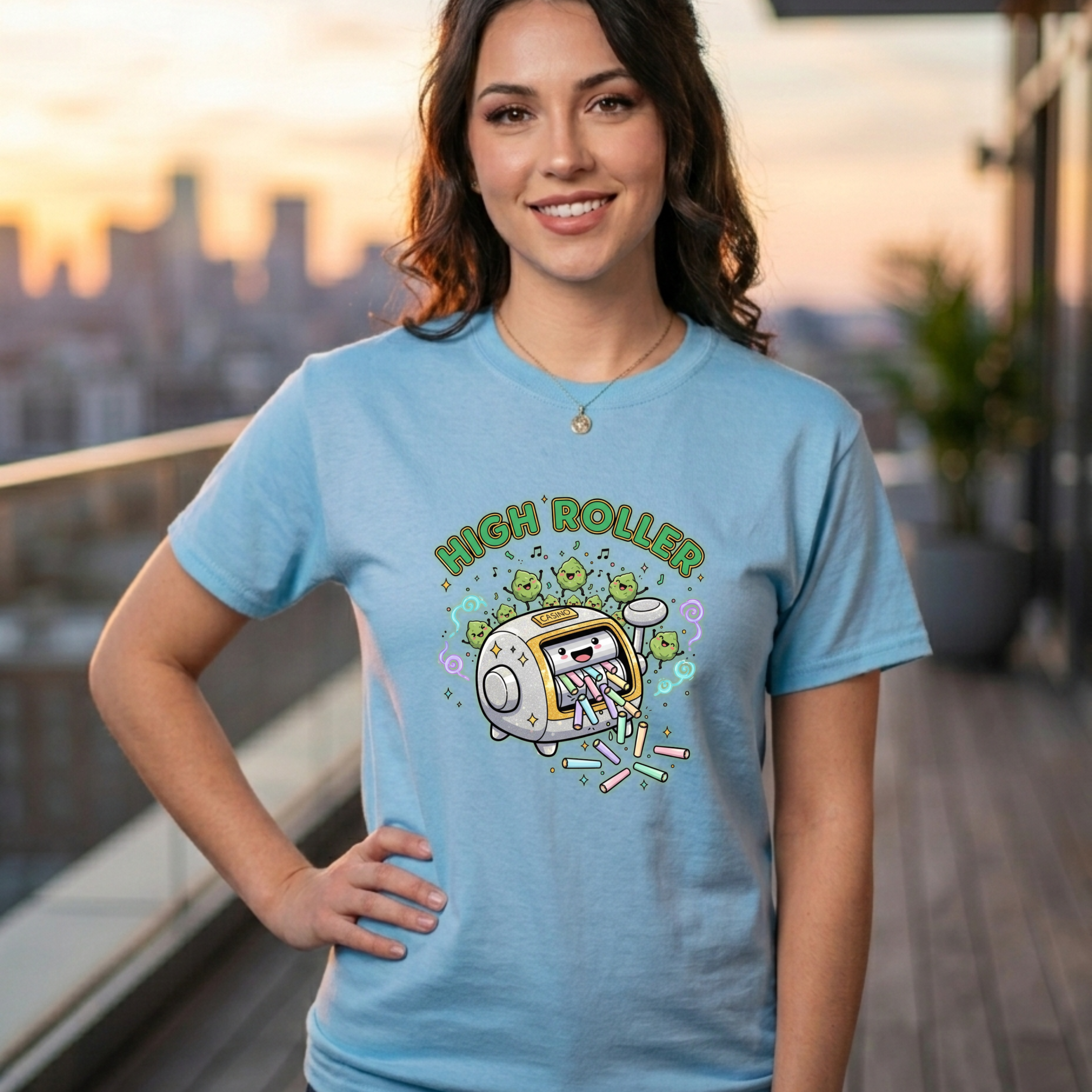 High Roller Stoner Casino Tee | Funny Gambling Humor Shirt