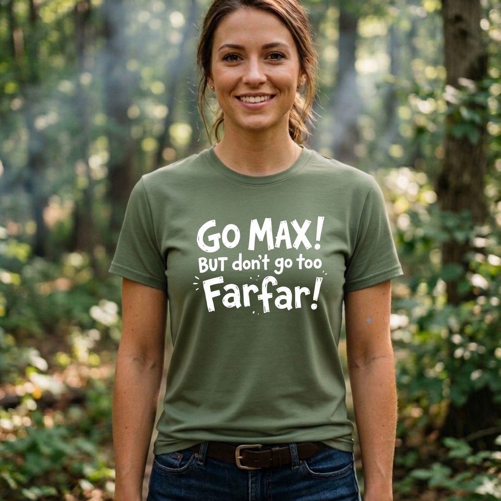 Go Max But Don't Go Too Farfar Funny Quote T-Shirt | Viral Trendy Tee