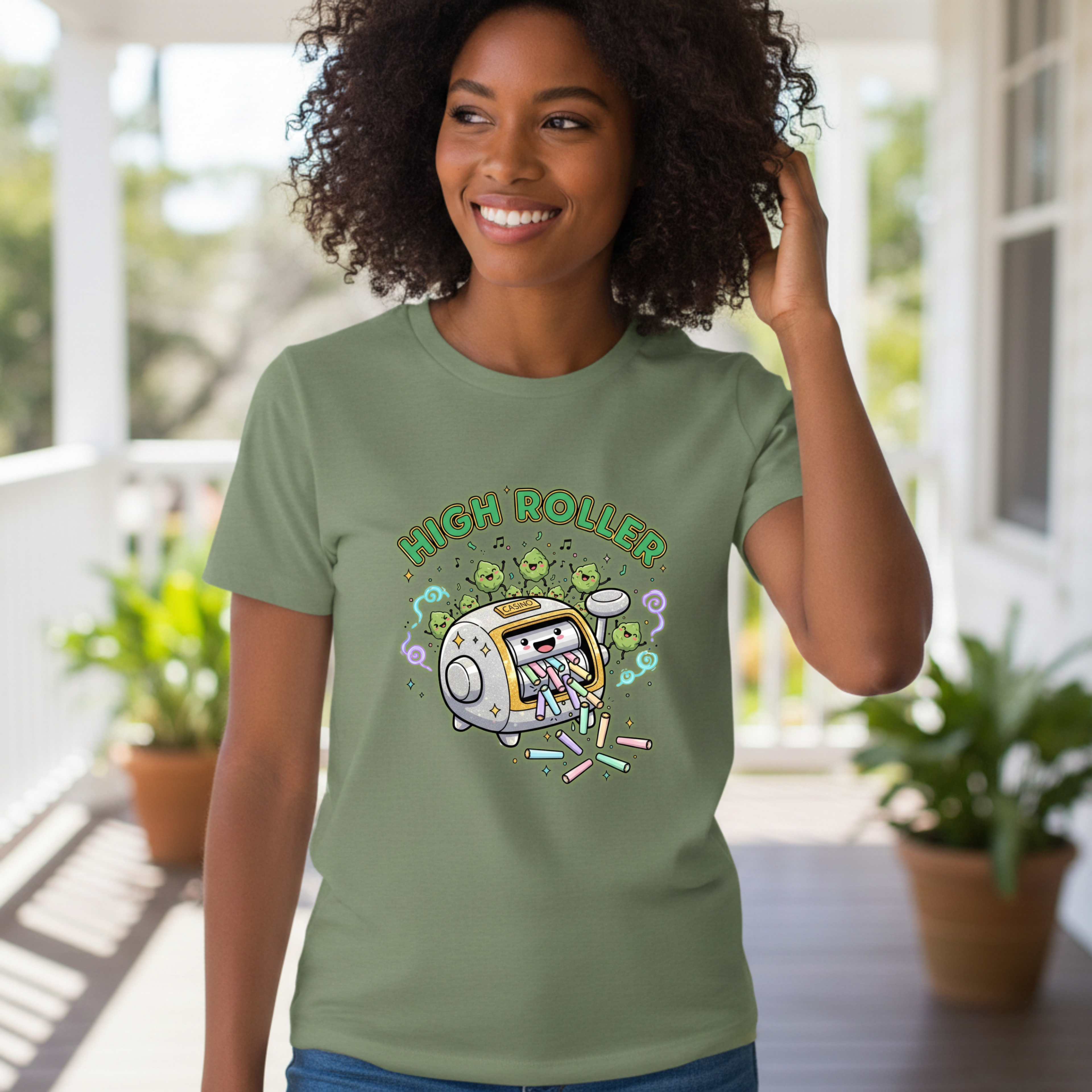 High Roller Stoner Casino Tee | Funny Gambling Humor Shirt