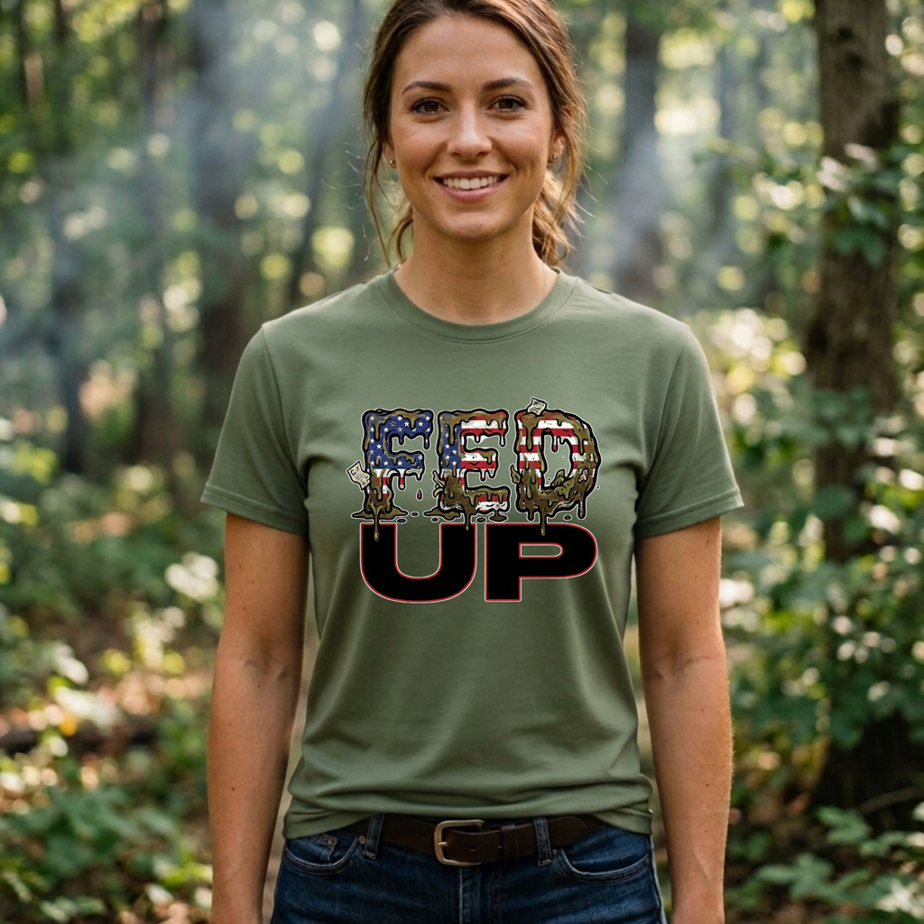 Fed Up with the Fed Slop Tee — Patriotic Military Graphic Shirt