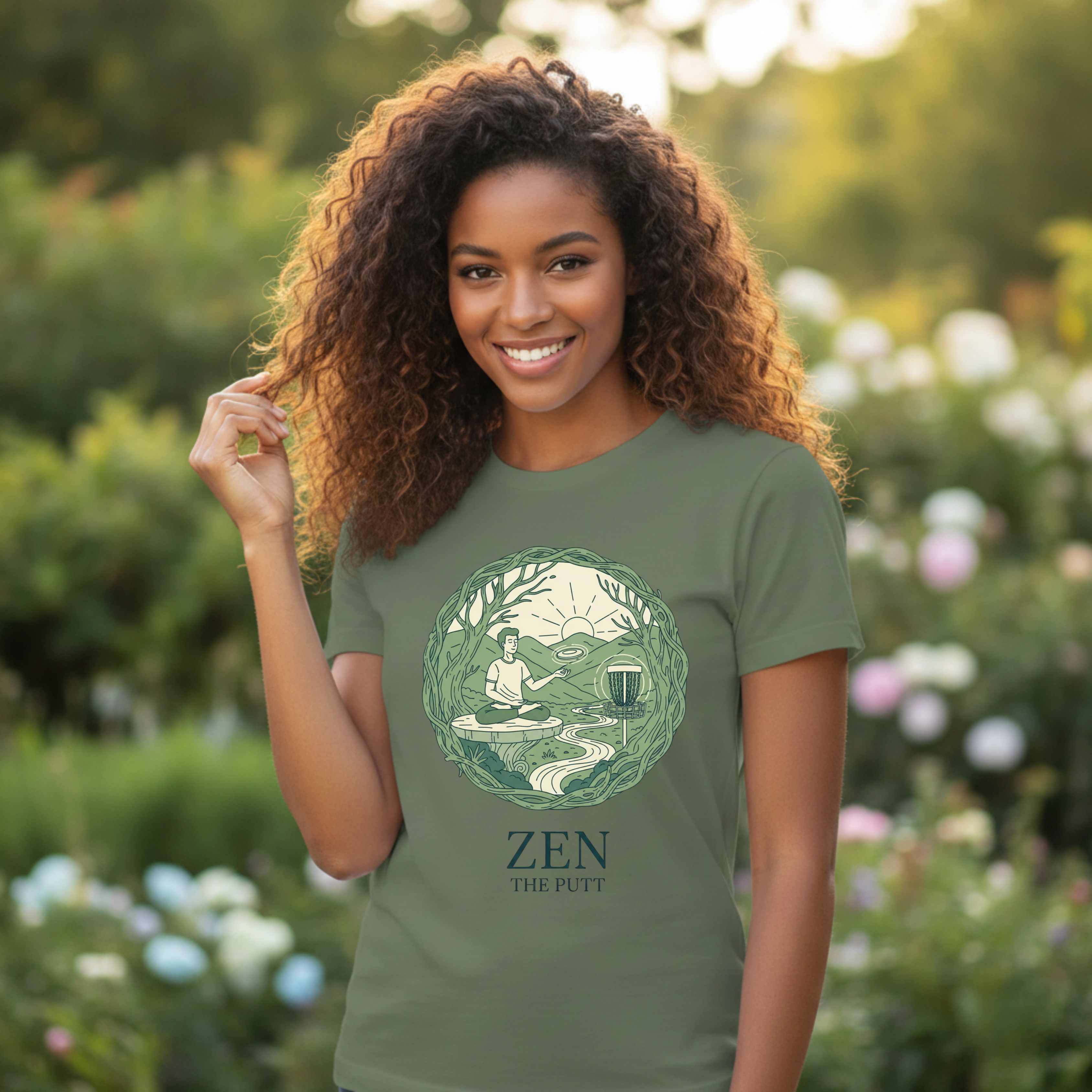 Zen Disc Golf Unisex Tee, Relaxed Fit T-Shirt for Nature Lovers, Gift for Mindfulness Practitioners, Bohemian Vibes, Stoner vibes