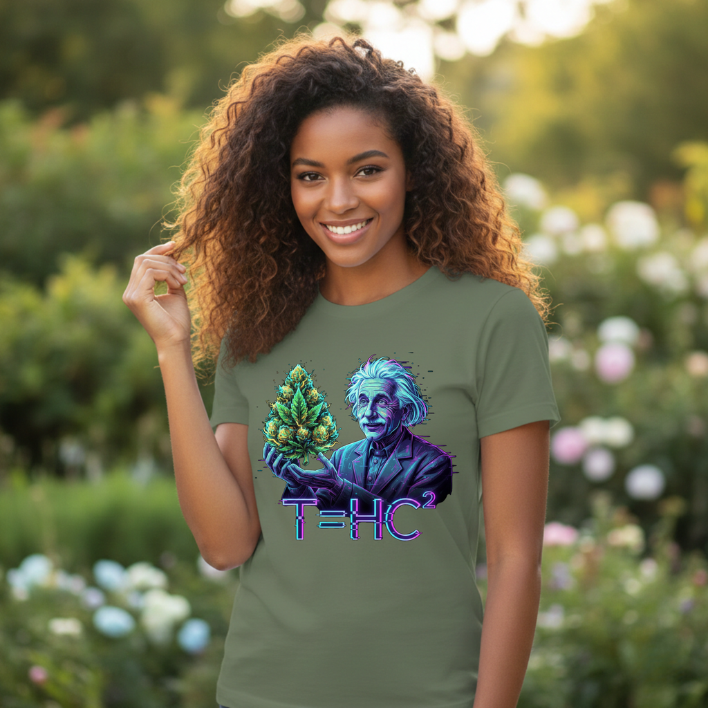 Einstein Holding Nugget T-Shirt | Funny Science Stoner Tee
