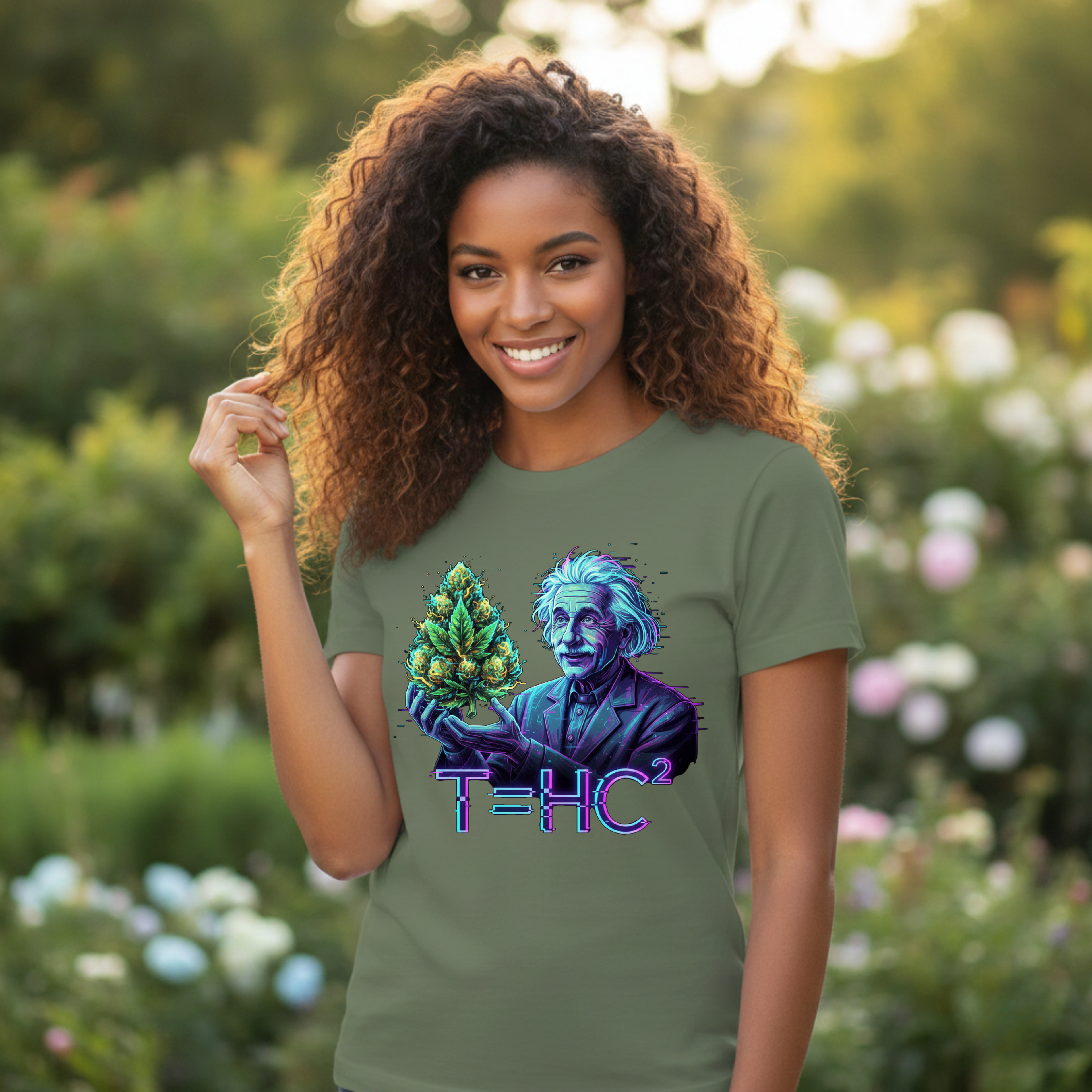 Einstein Holding Nugget T-Shirt | Funny Science Stoner Tee