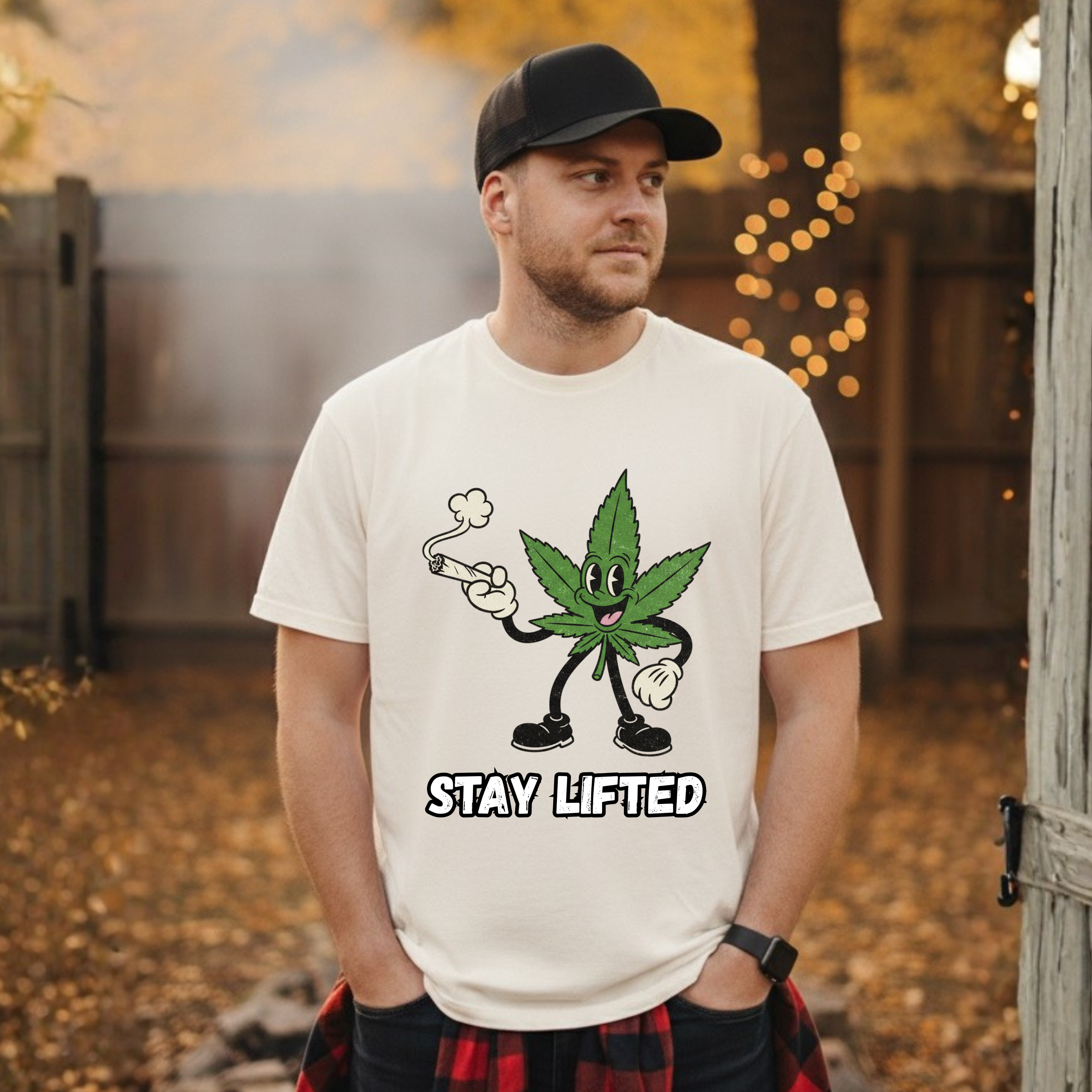 Stay Lifted Herb Leaf Tee | Funny 420 Graphic Shirt