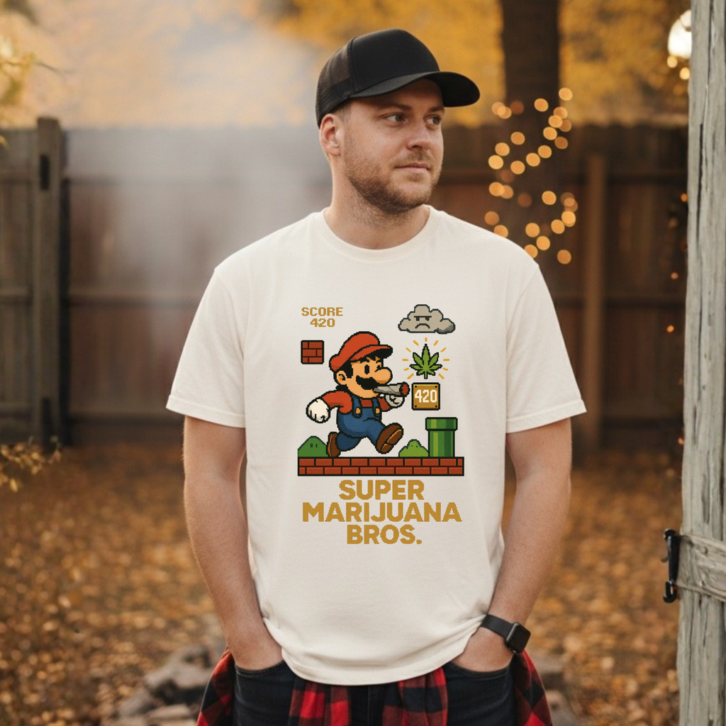 Super Herb Bros Graphic Tee | Retro Pixel Stoner Gaming Shirt