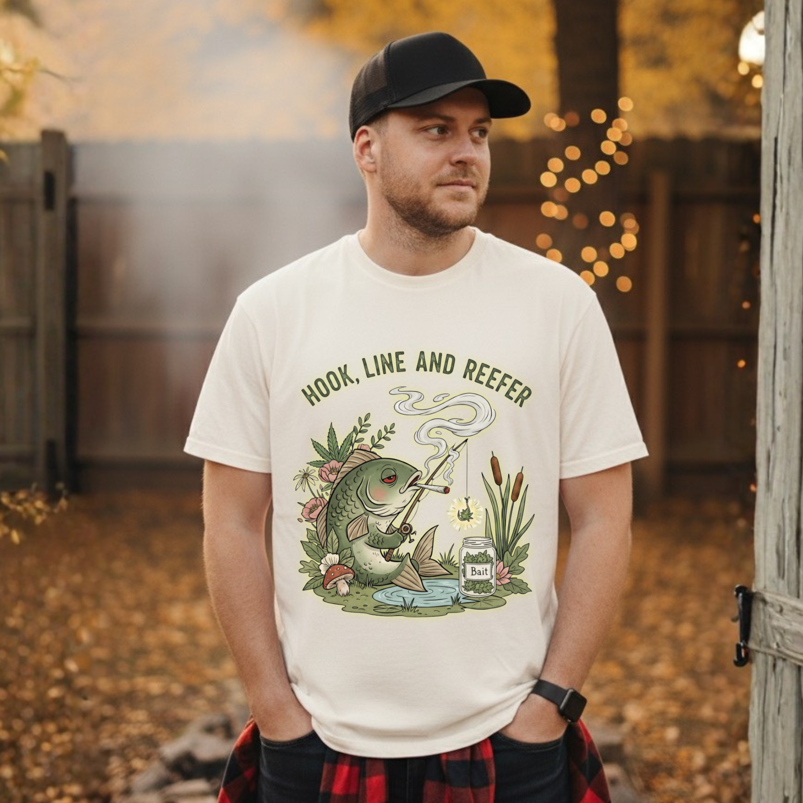 Hook, Line and Reefer Stoner Fishing Tee