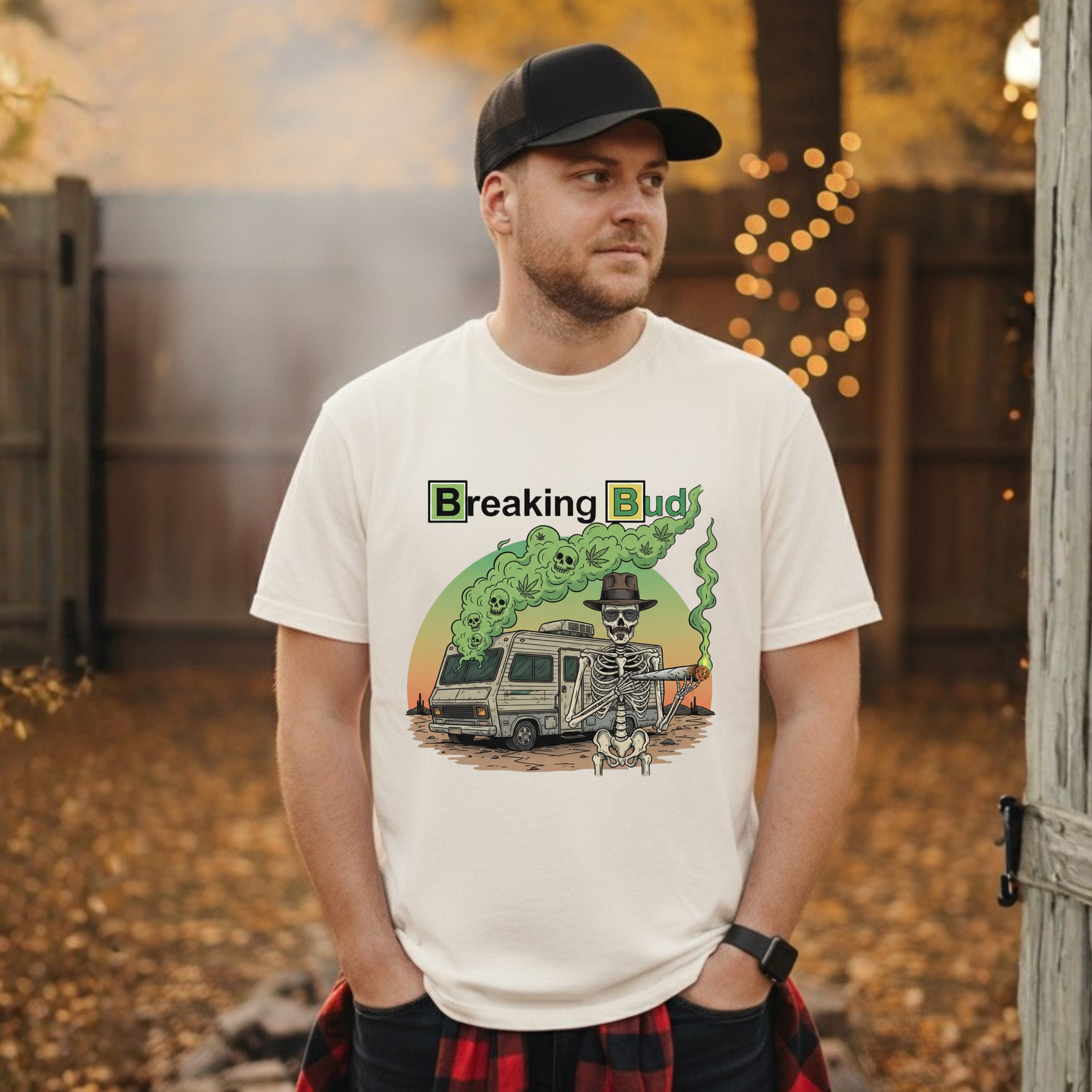 Breaking Buds Stoner Unisex Heavy Cotton Tee, Unique Casual Shirt, Perfect Gift for Fans, Festival Wear, Halloween Theme, 420