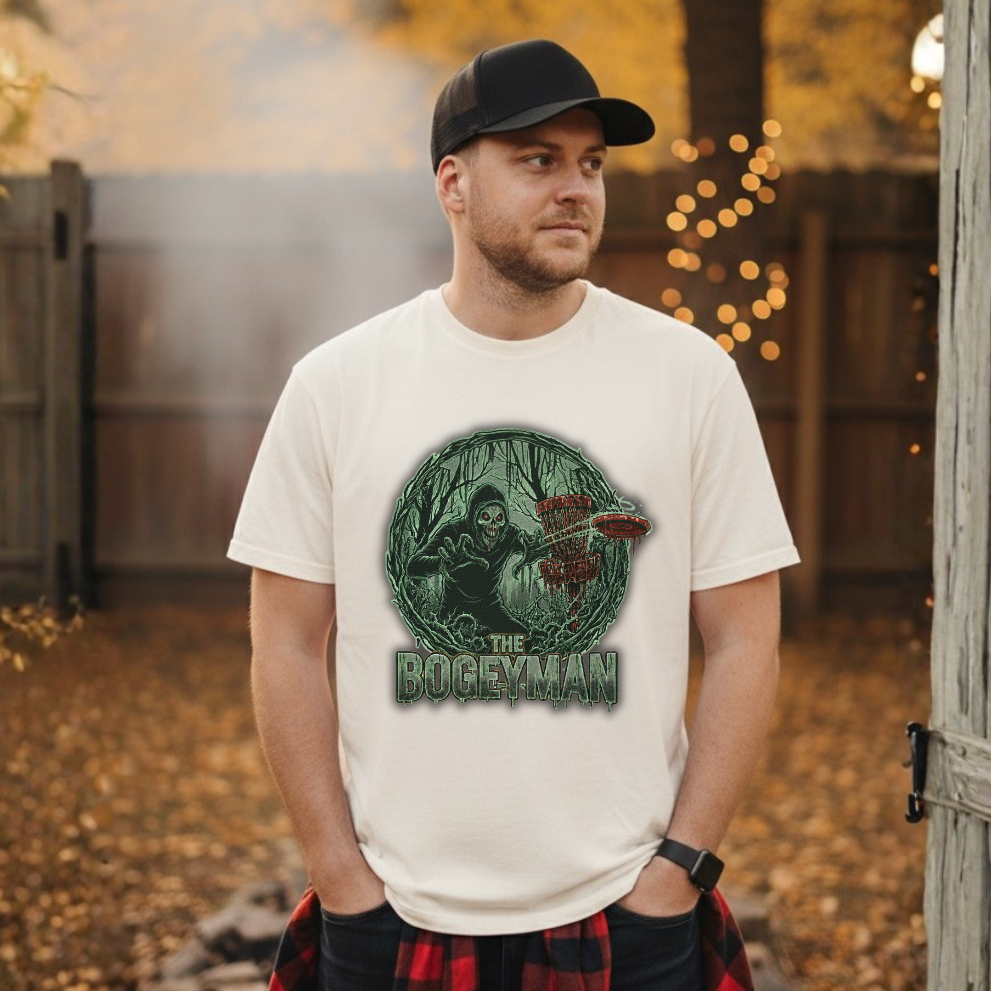 Mystical Bogeyman Disc Golf Tee | Unique Graphic T-Shirt, Halloween Costume, Horror Fans Gift, Unisex Fashion, Spooky Vibe, Casual Wear