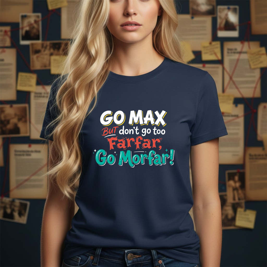 Go Max But Don't Go Too Farfar Go Morfar T-Shirt | Funny Phrase Tee