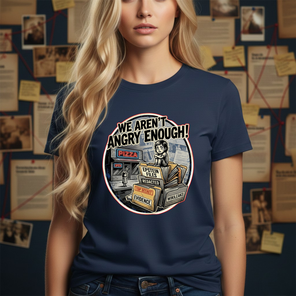 Protest Pizza Box Conspiracy Save the Children T-Shirt | Vintage Riot Art