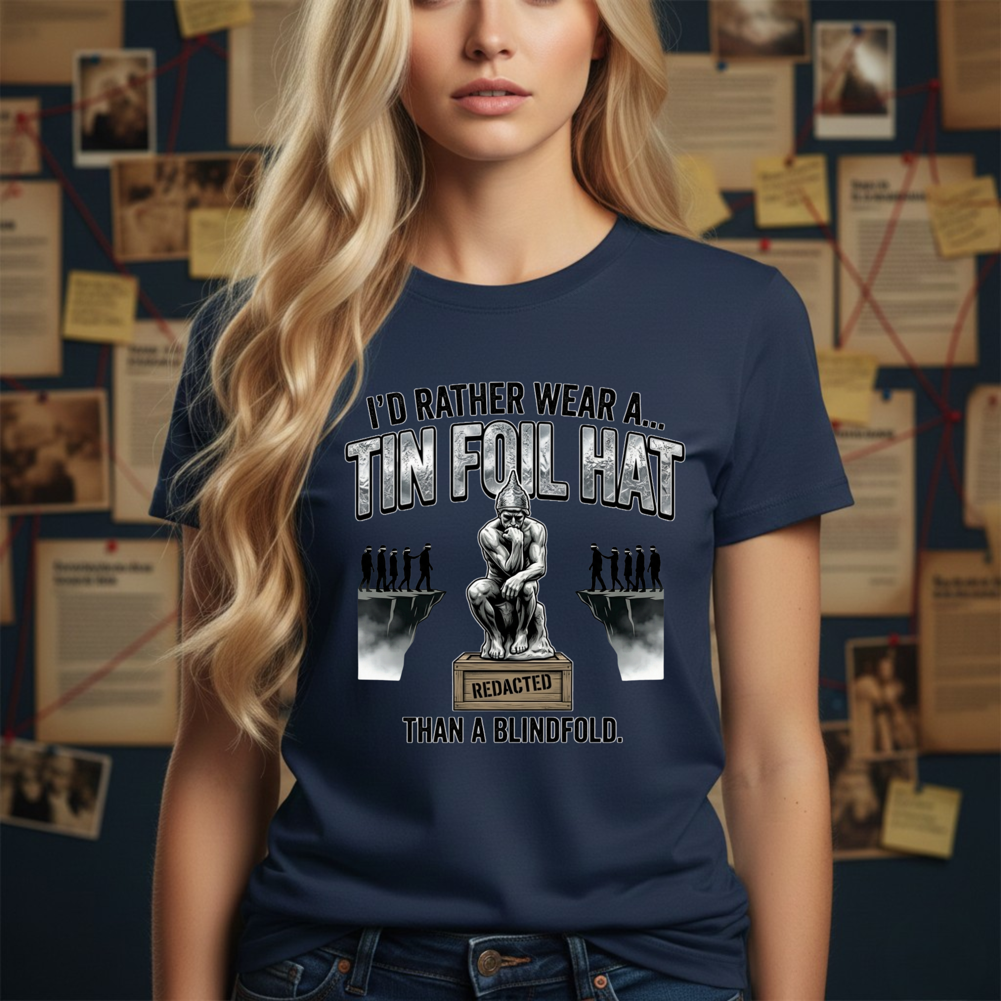 I'd Rather Wear a Tin Foil Hat T-Shirt — Conspiracy Humor Graphic Tee