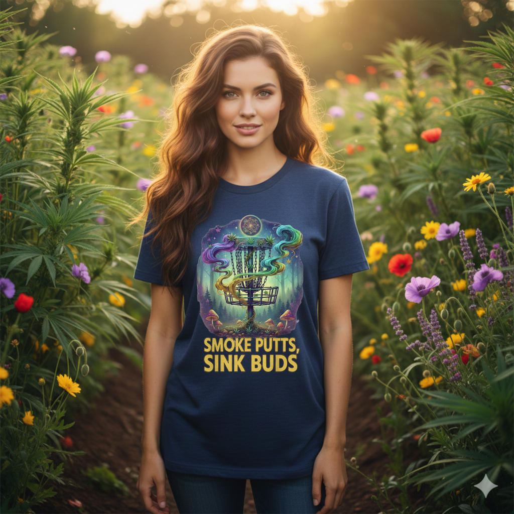 Smoke Putts Disc Golf T-Shirt, Stoner 420 Graphic Tee, Unisex Jersey Short Sleeve Tee for Smokers, , Gift for Stoners, Weed Frolph,