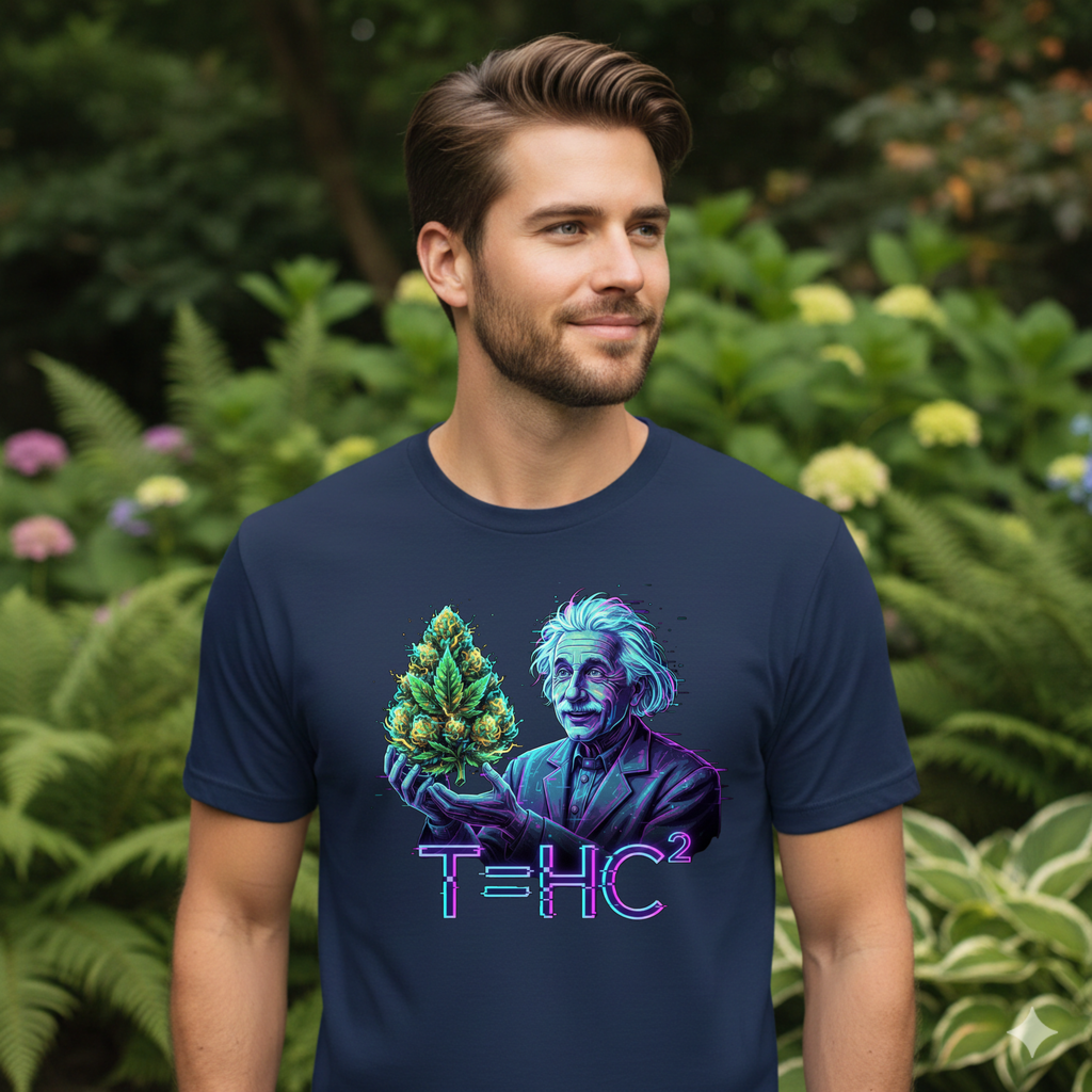 Einstein Holding Nugget T-Shirt | Funny Science Stoner Tee