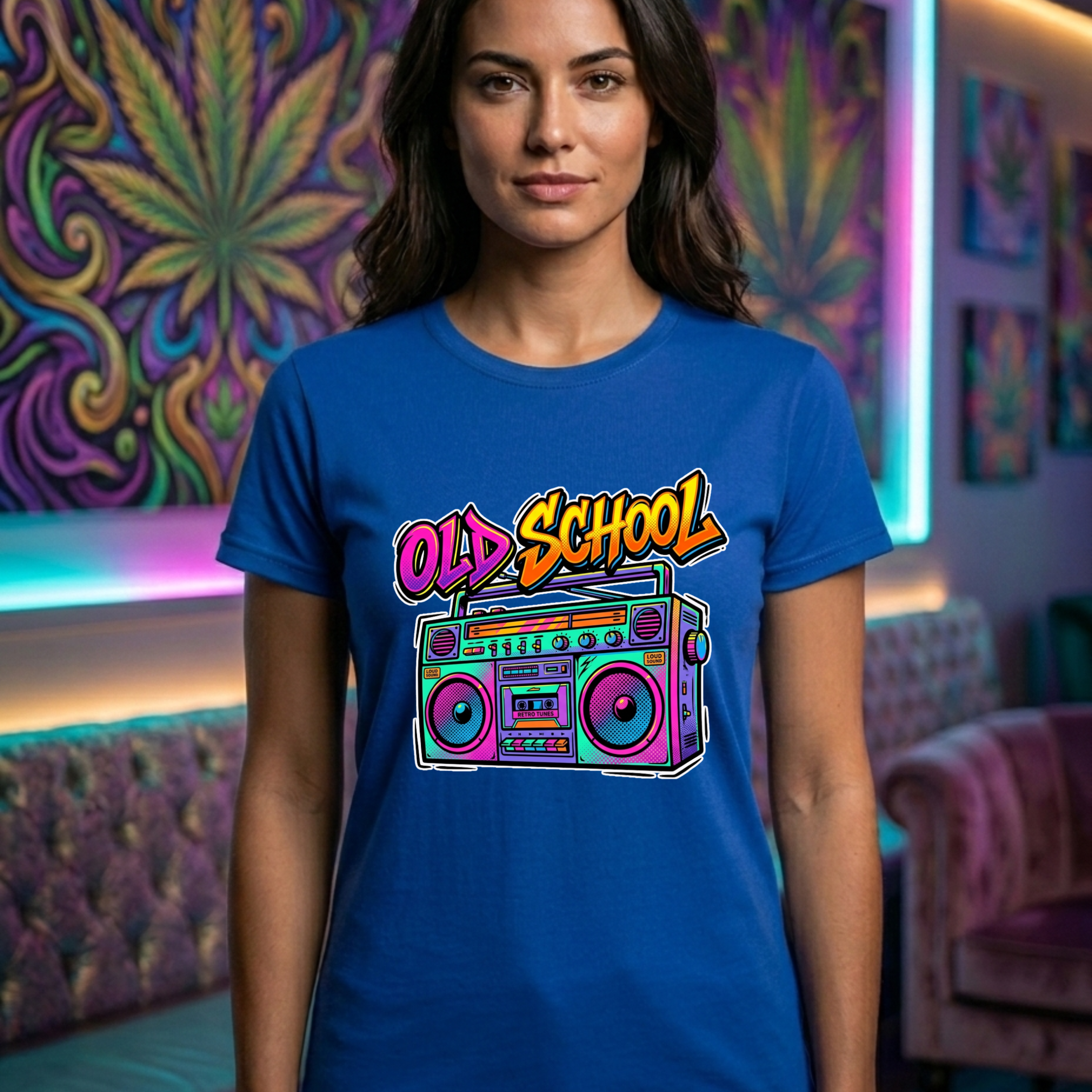 Old School Boombox Tee — Retro 80s Vintage Radio Graphic T-Shirt