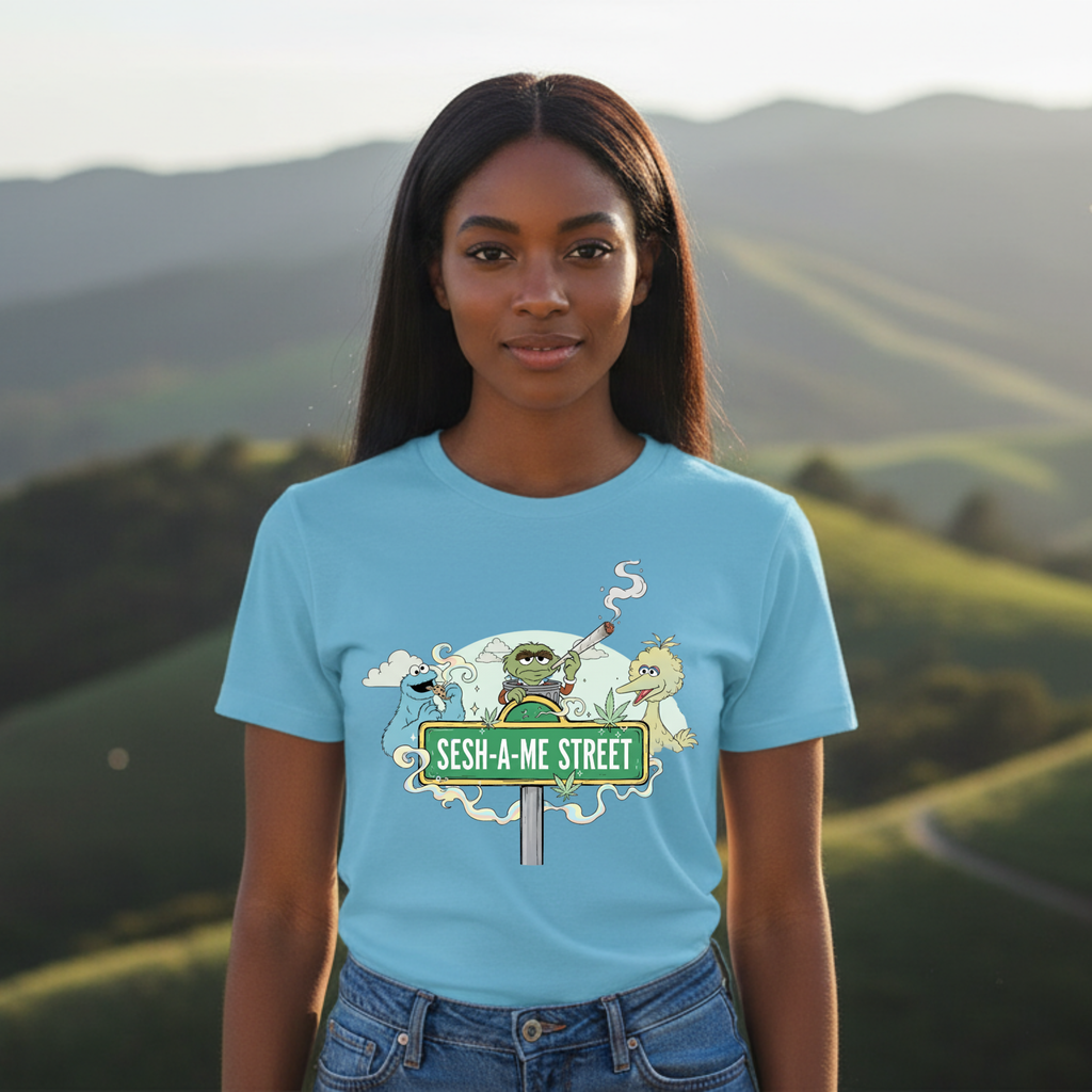 Sesh-a-me Street Stoner Tee, 420 Parody Shirt