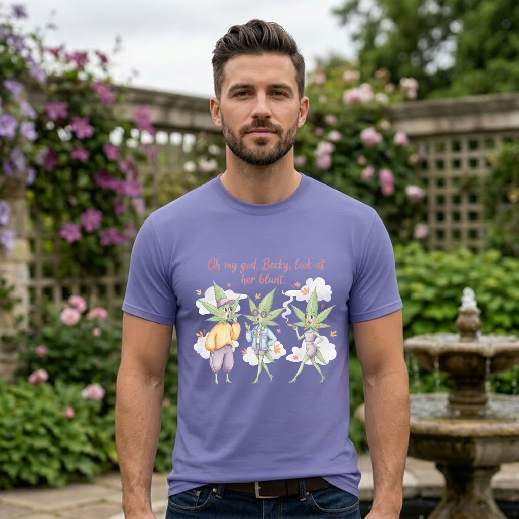 OMG Becky look at her Blunt, Watercolor stoner Cotton Tee, Cute T-Shirt for 90's hip hop lovers, cannibus culture 420