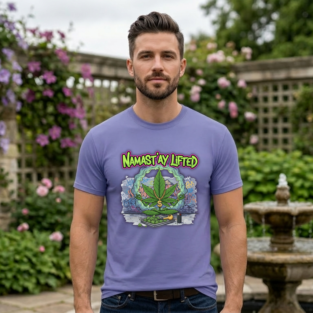 Namast'ay Lifted Stoner Meditation Unisex Tee, Chill Yoga T-Shirt, Relaxation Meditation Top, Men Women Gift Clothing, Spiritual Zen