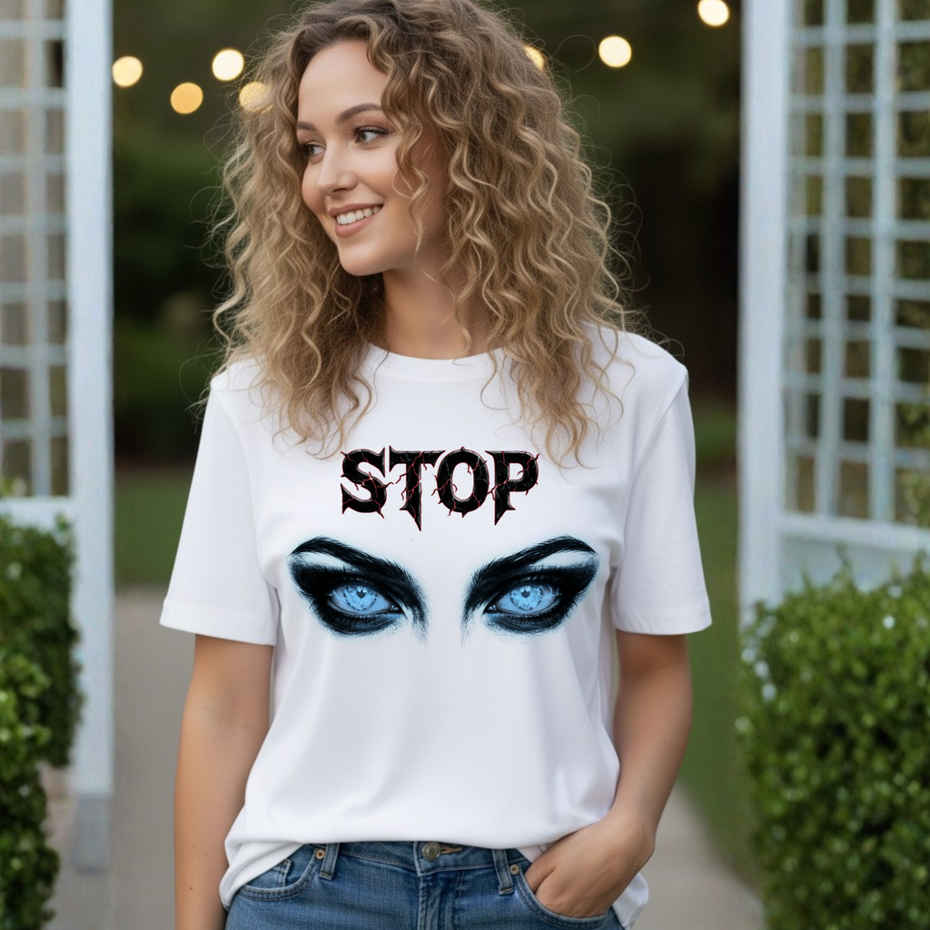 "Stop" Demon Eyes Graphic Tee