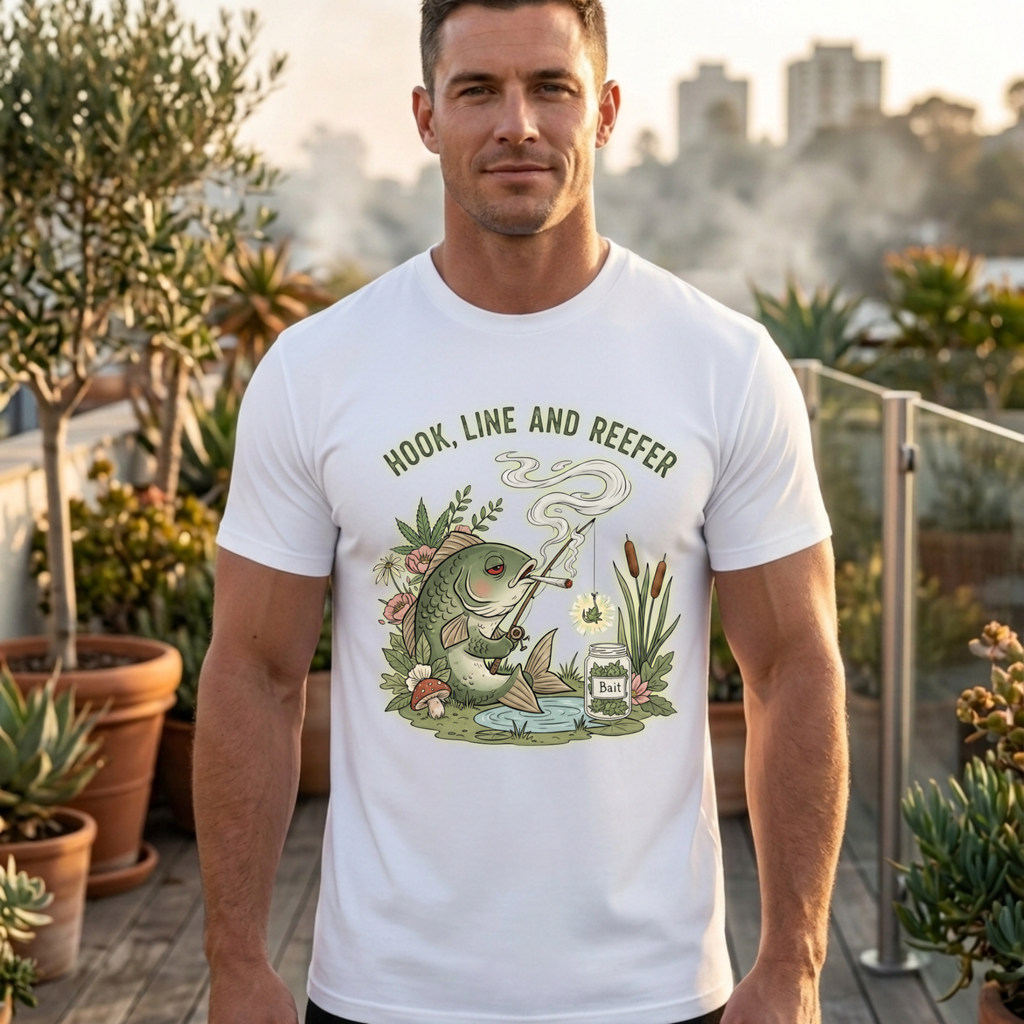 Hook, Line and Reefer Stoner Fishing Tee