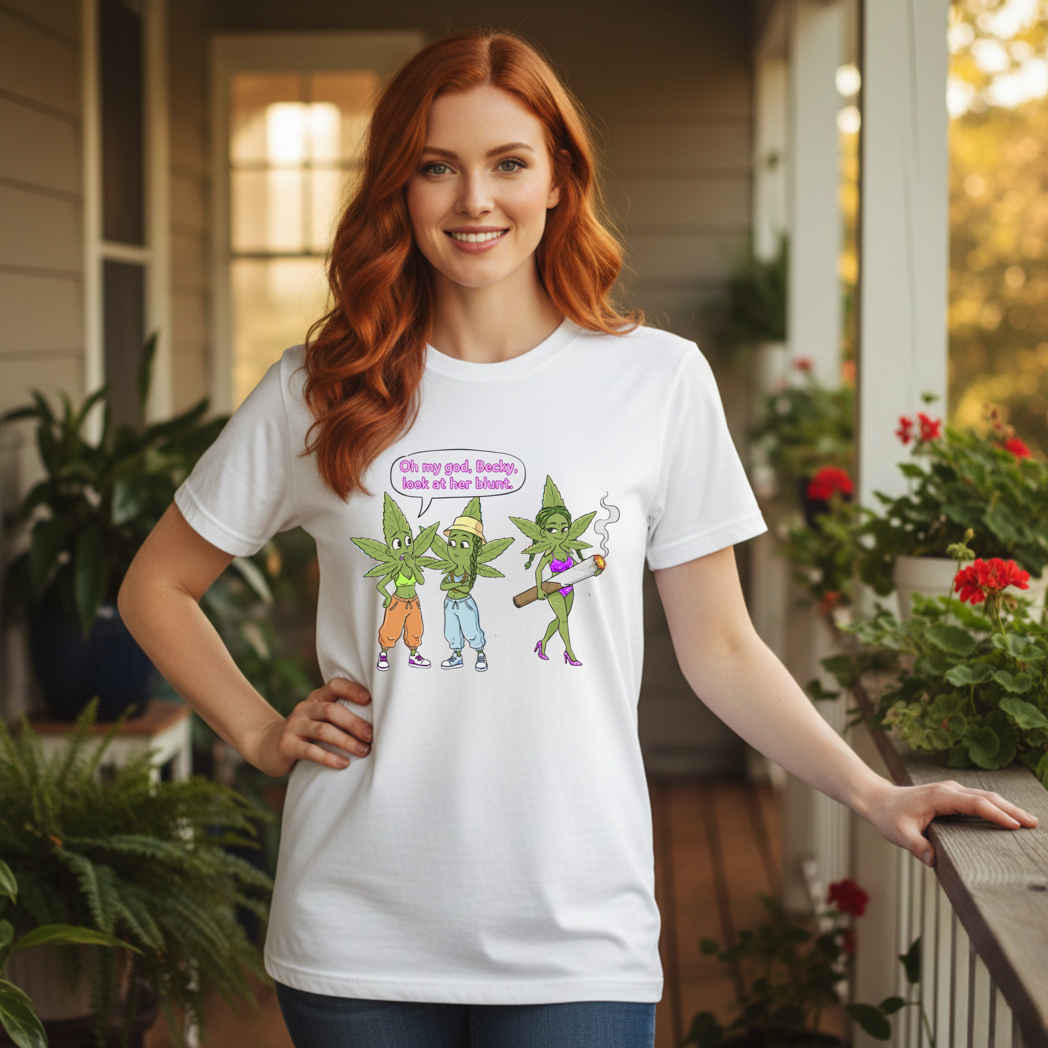 Look at her Blunt- Parody Weed Stoner Hip Hop Tee, Funny 90s Shirt