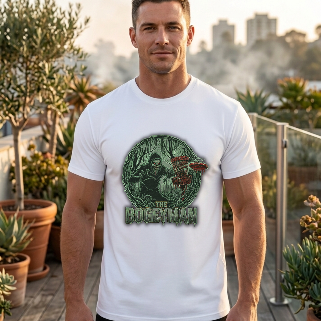 Mystical Bogeyman Disc Golf Tee | Unique Graphic T-Shirt, Halloween Costume, Horror Fans Gift, Unisex Fashion, Spooky Vibe, Casual Wear
