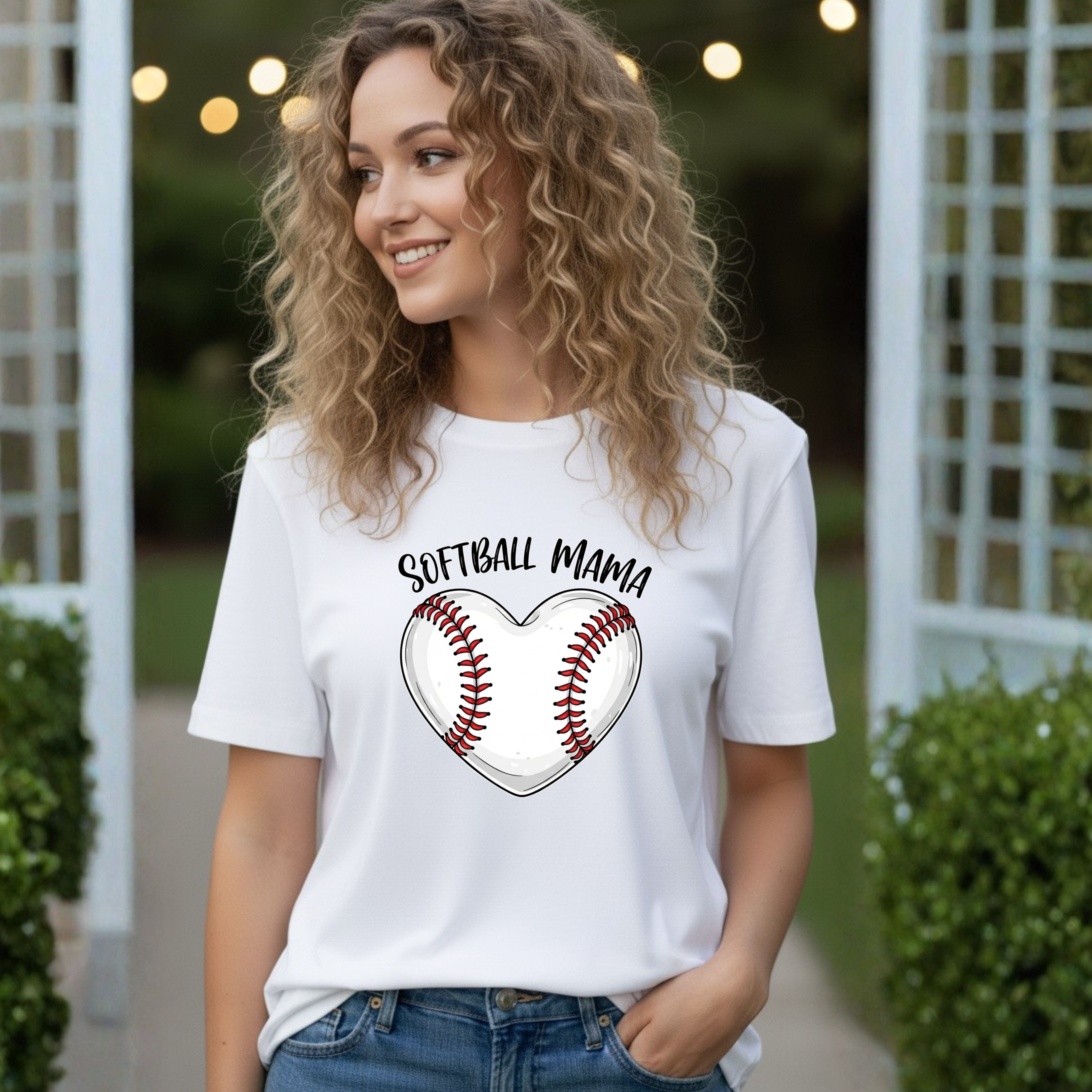 Softball Mama heart Softball stitching Tee | Softball mom shirt, Team Mom