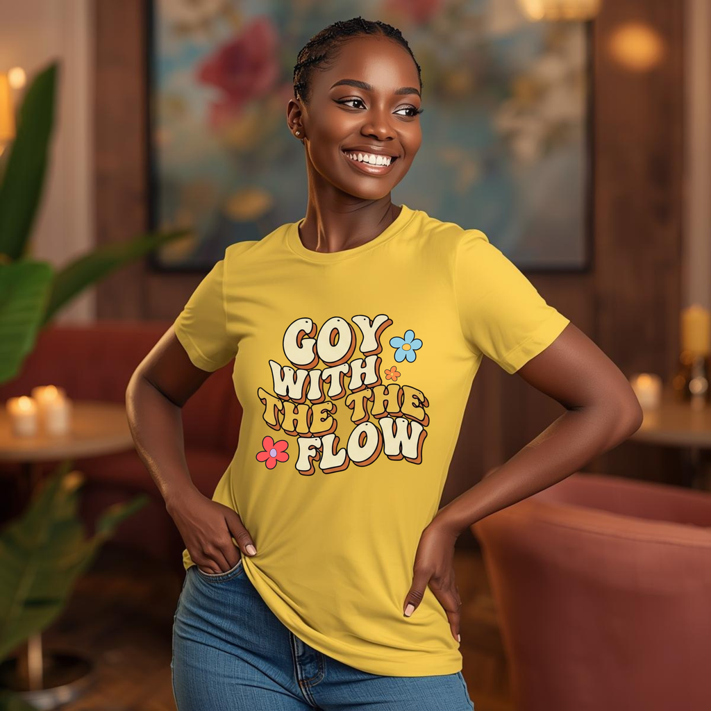 Goy With The Flow--Retro Flower Graphic Tee