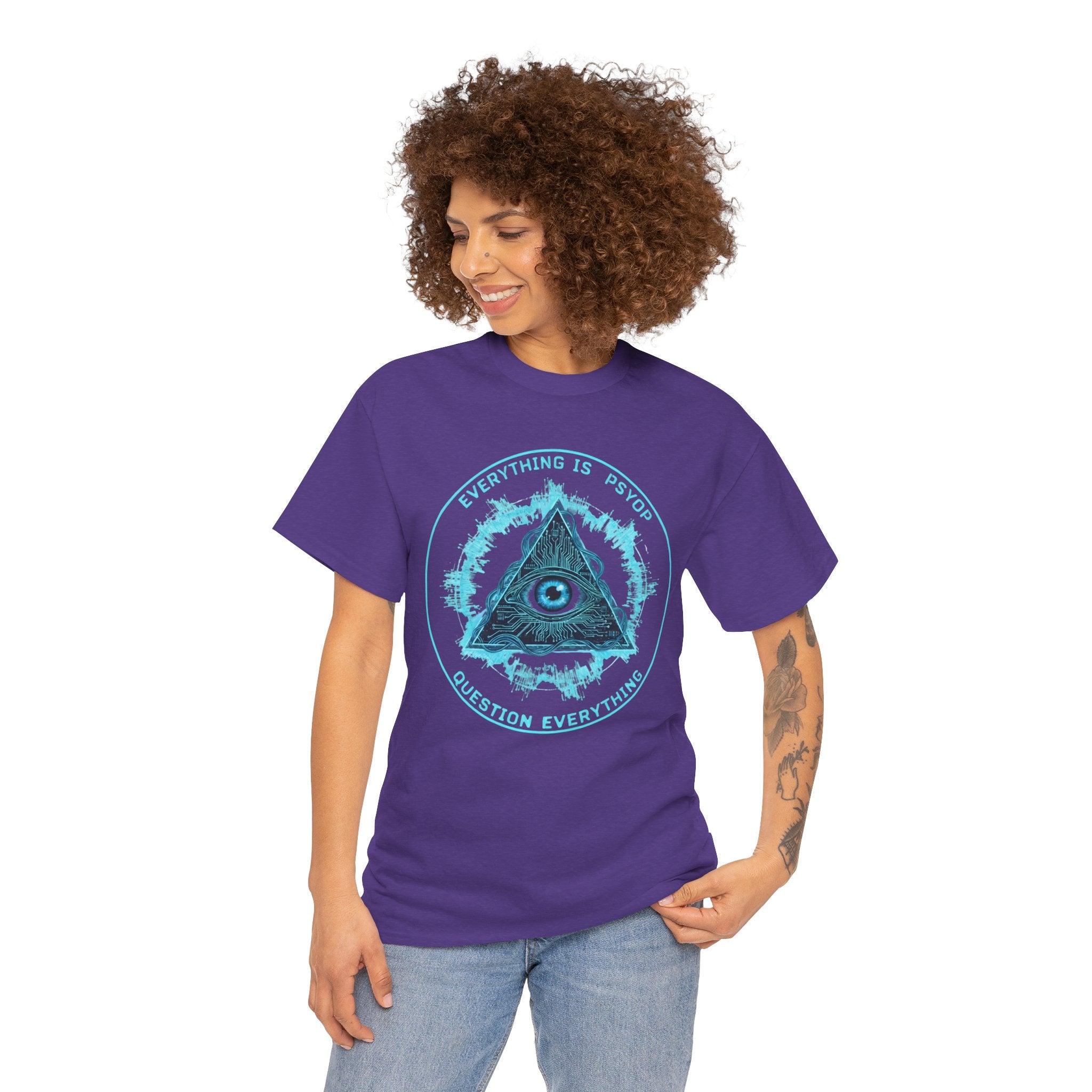 Everything Is A PsyOp T Shirt Conspiracy All Seeing Eye Pyramid Question Everything Tee