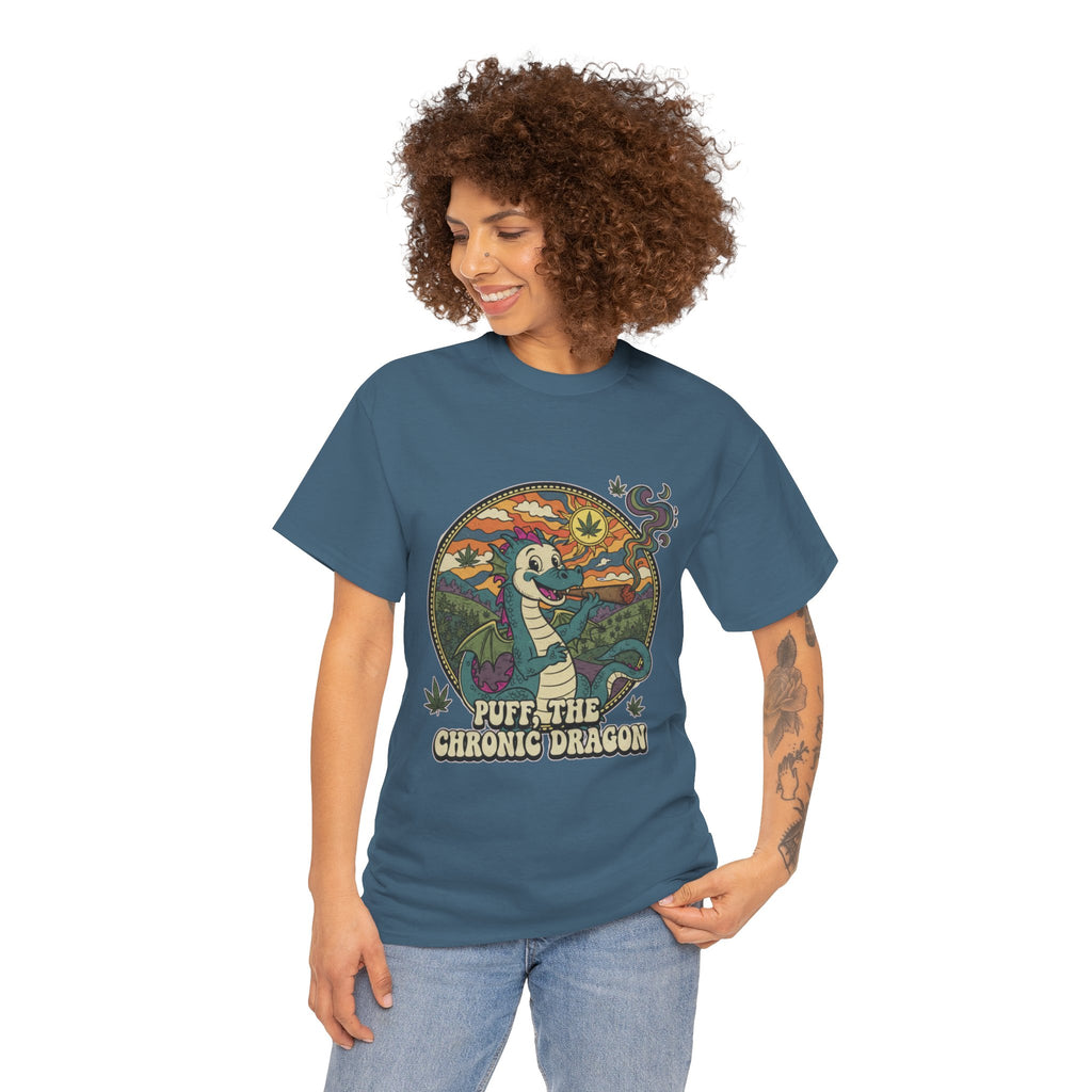Puff the Chronic Dragon Tee | Retro Dragon Smoking 420 Design