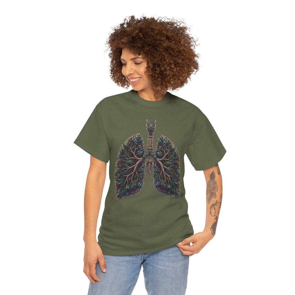 420 Lungs Illustration Tee | Botanical Respiratory Anatomy Shirt