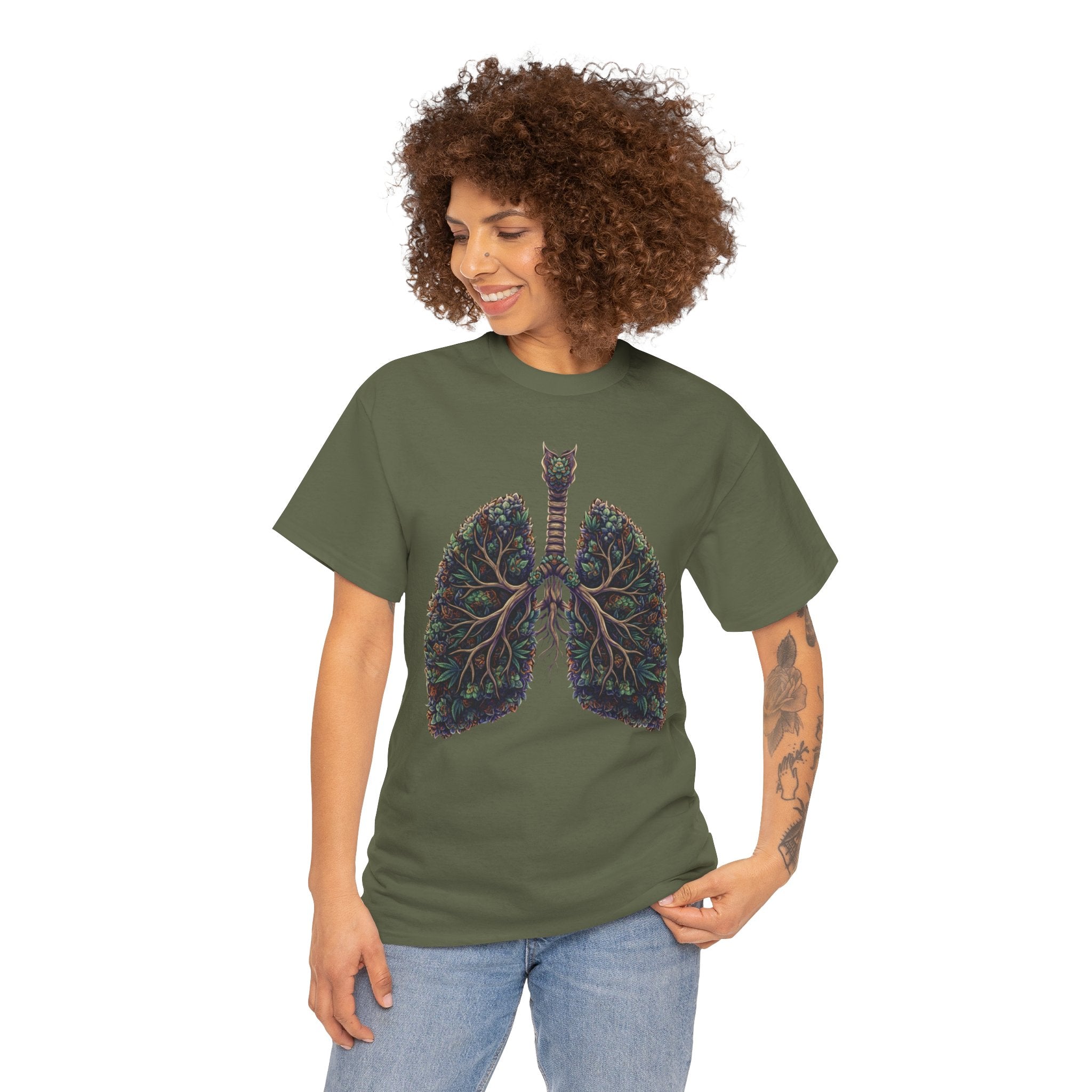420 Lungs Illustration Tee | Botanical Respiratory Anatomy Shirt