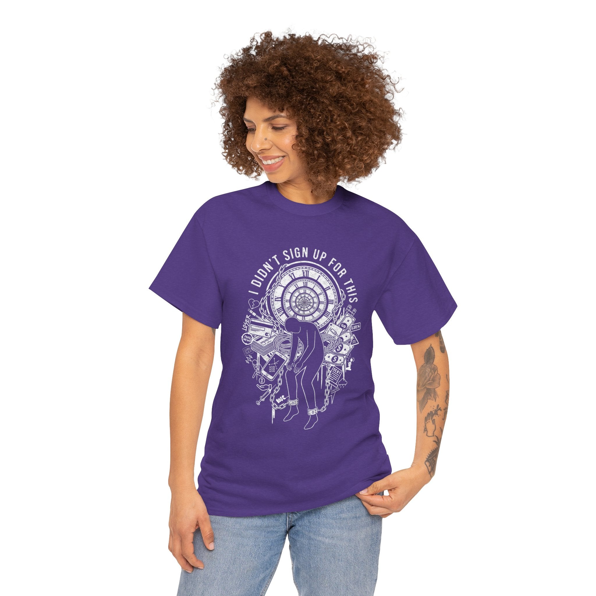 I Didnt Sign Up For This T Shirt Surreal Burnout Drowning Figure Existential Graphic Tee