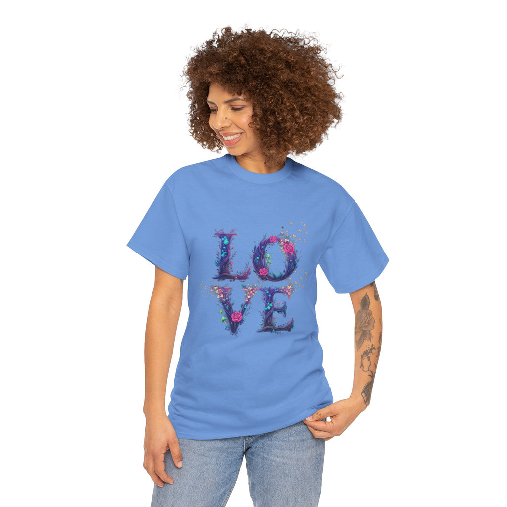 Watercolor Galaxy LOVE T-Shirt | Typographic Love Floral Splash, Valentine's day Tee