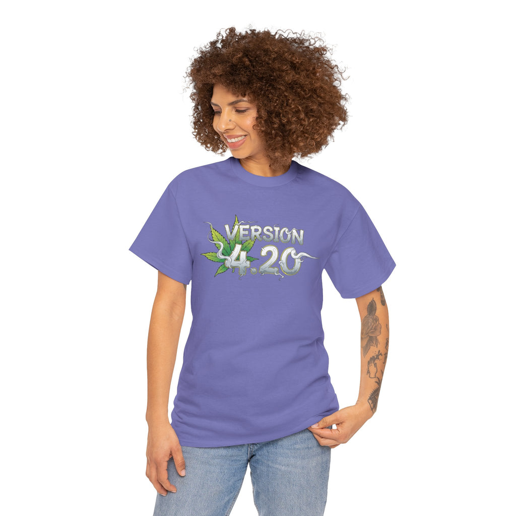 Version 4.20- Leaf Smoke Design T-Shirt | Stoner Humor Tee