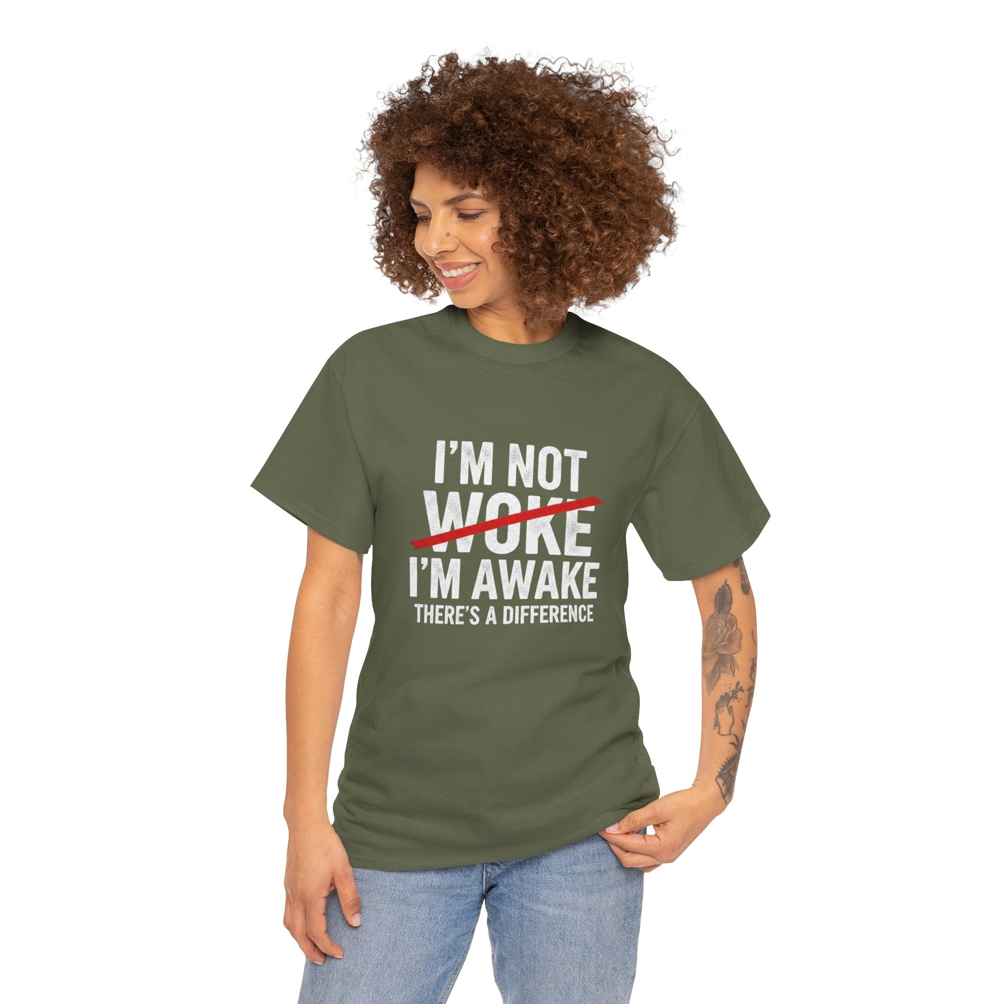 I'm not Woke, I'm Awake T Shirt, Question the narrative graphic Tee, Free Thinker Statement Shirt