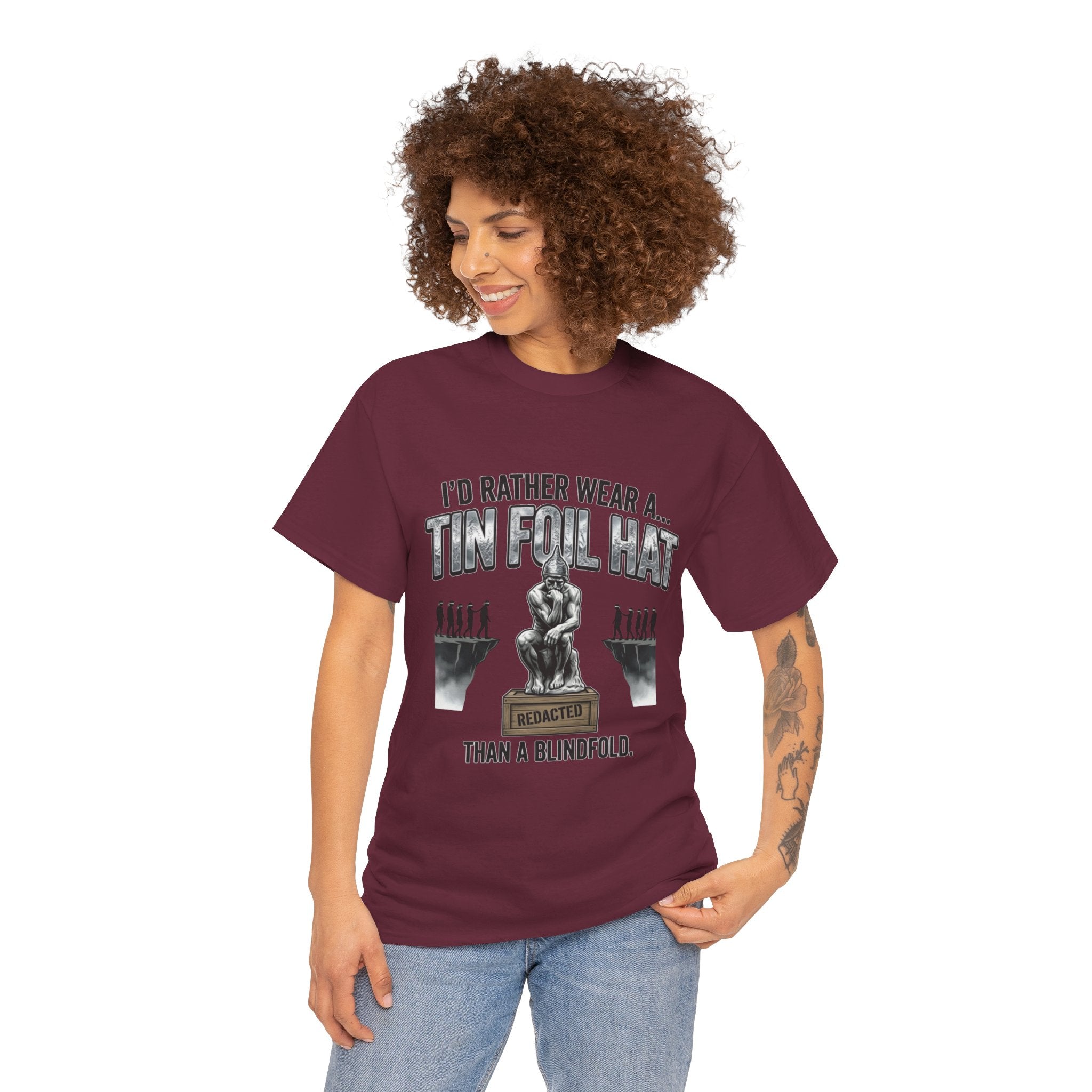 I'd Rather Wear a Tin Foil Hat T-Shirt — Conspiracy Humor Graphic Tee