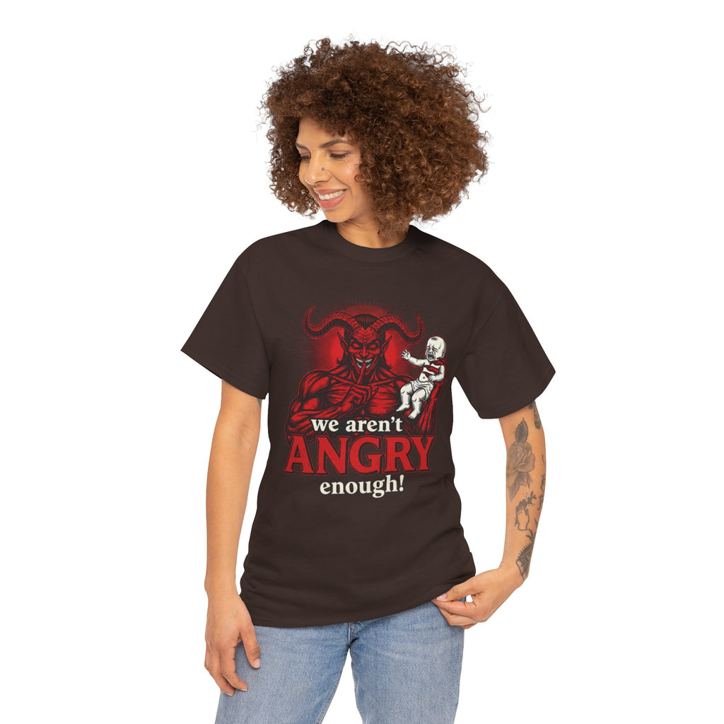 We Aren't Angry Enough Demon Illustration T-Shirt | Horror Graphic Tee, Epstein Files