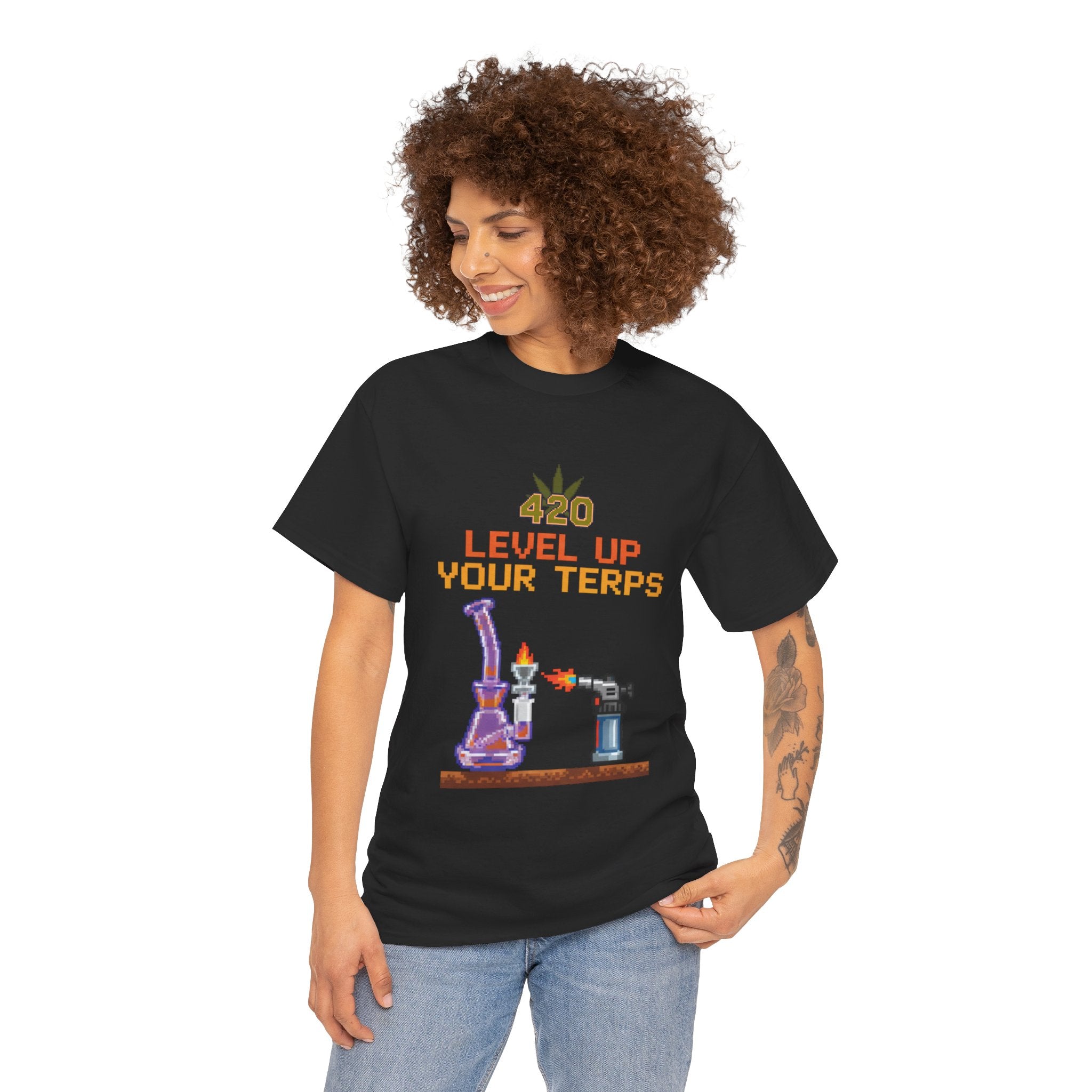 420 Level Up Your Terps Dab Rig Tee | 8-Bit Stoner Gamer Nostalgia