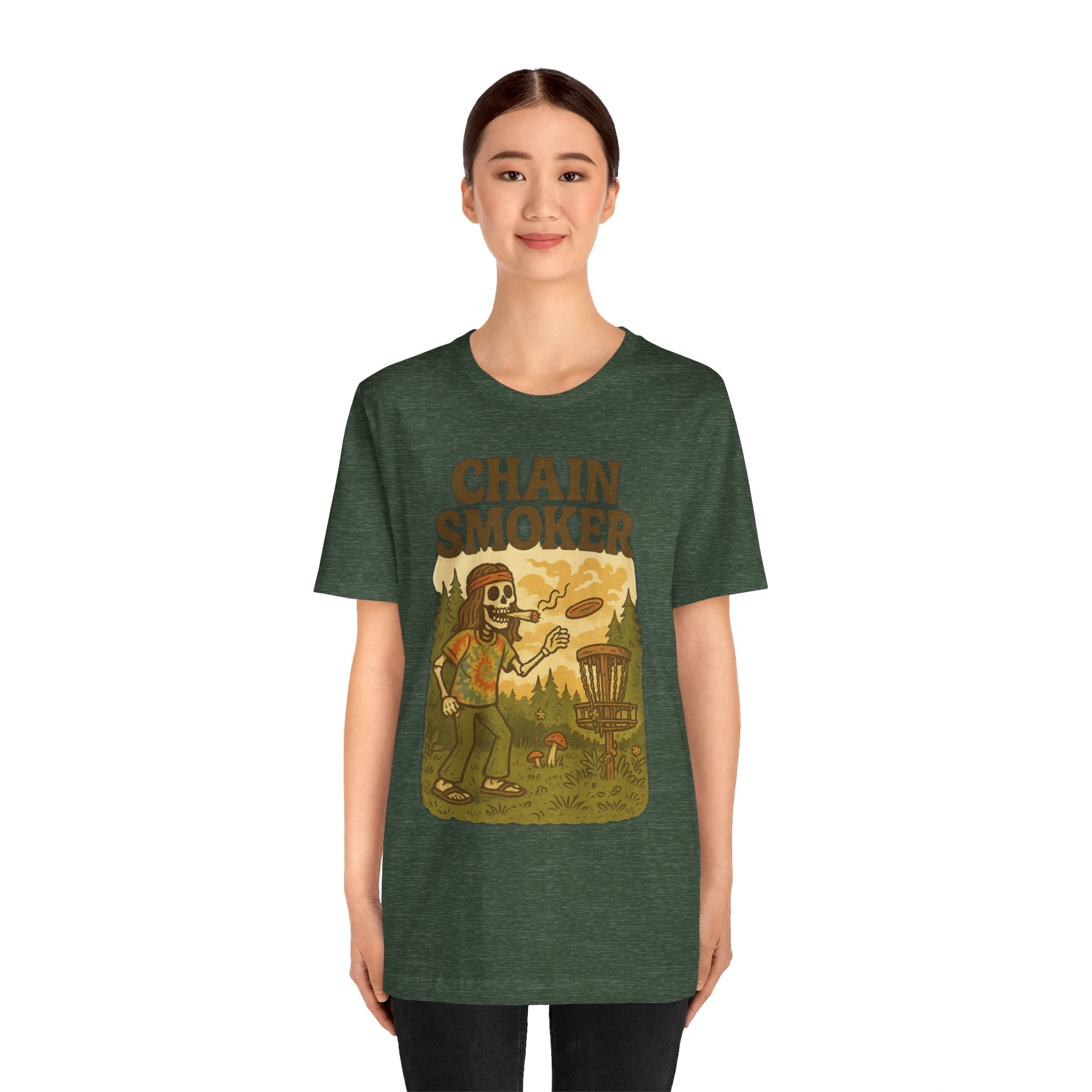 Chain Smoker Graphic Tee, Funny Tee, Short Sleeve Shirt, Outdoor stoner Apparel, Gift for Smokers, Summer Vibes, Disc golf, Frolph 420 weed