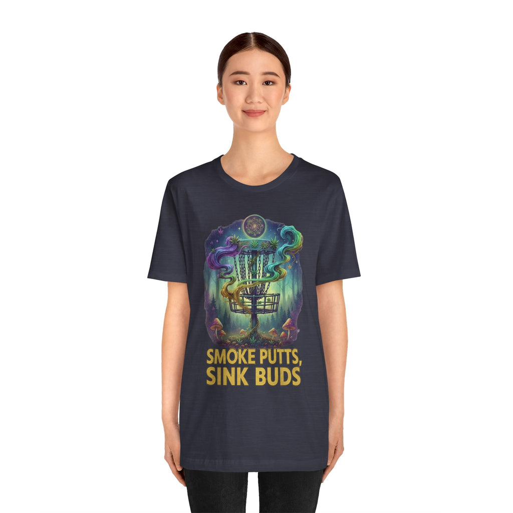 Smoke Putts Disc Golf T-Shirt, Stoner 420 Graphic Tee, Unisex Jersey Short Sleeve Tee for Smokers, , Gift for Stoners, Weed Frolph,