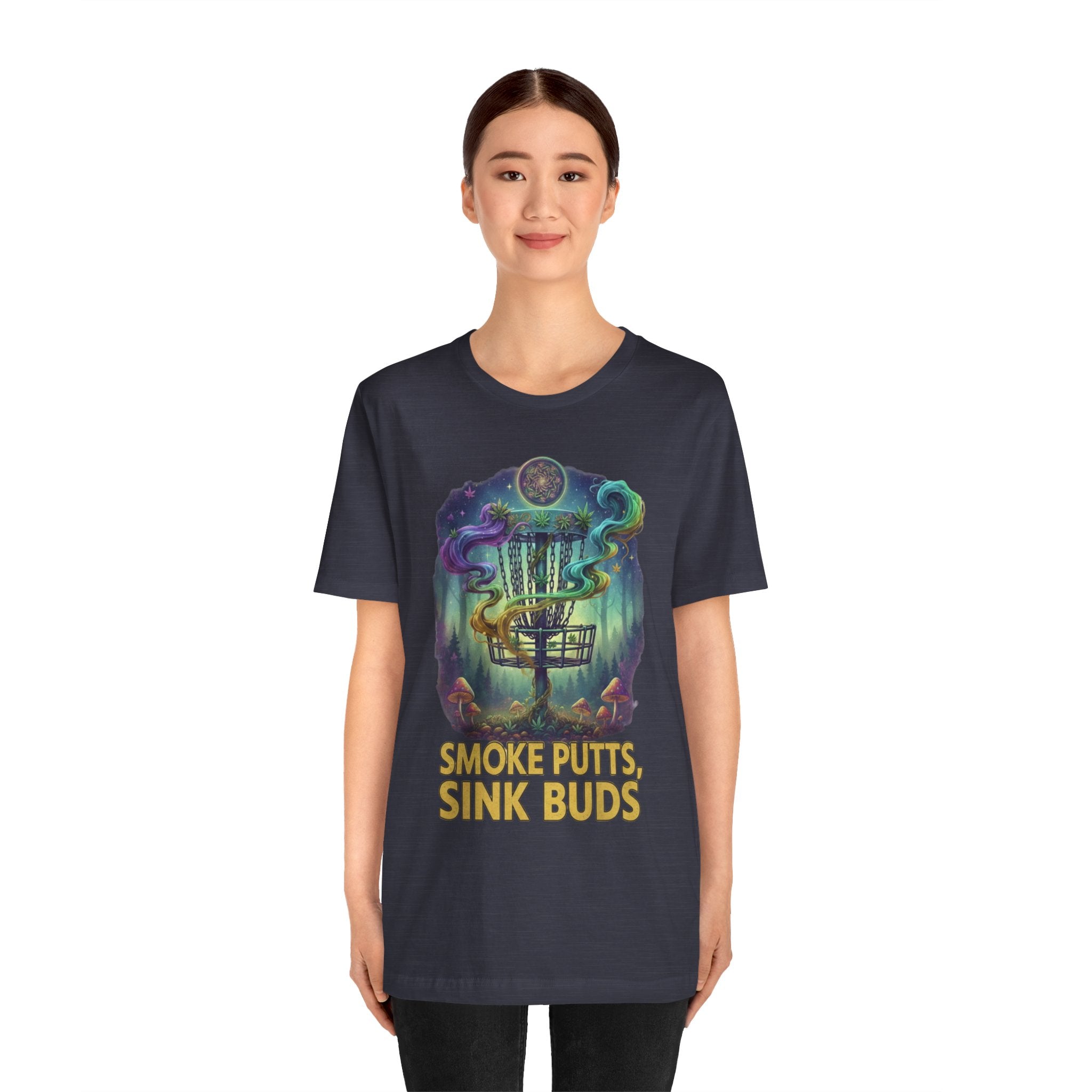 Smoke Putts Disc Golf T-Shirt, Stoner 420 Graphic Tee, Unisex Jersey Short Sleeve Tee for Smokers, , Gift for Stoners, Weed Frolph,