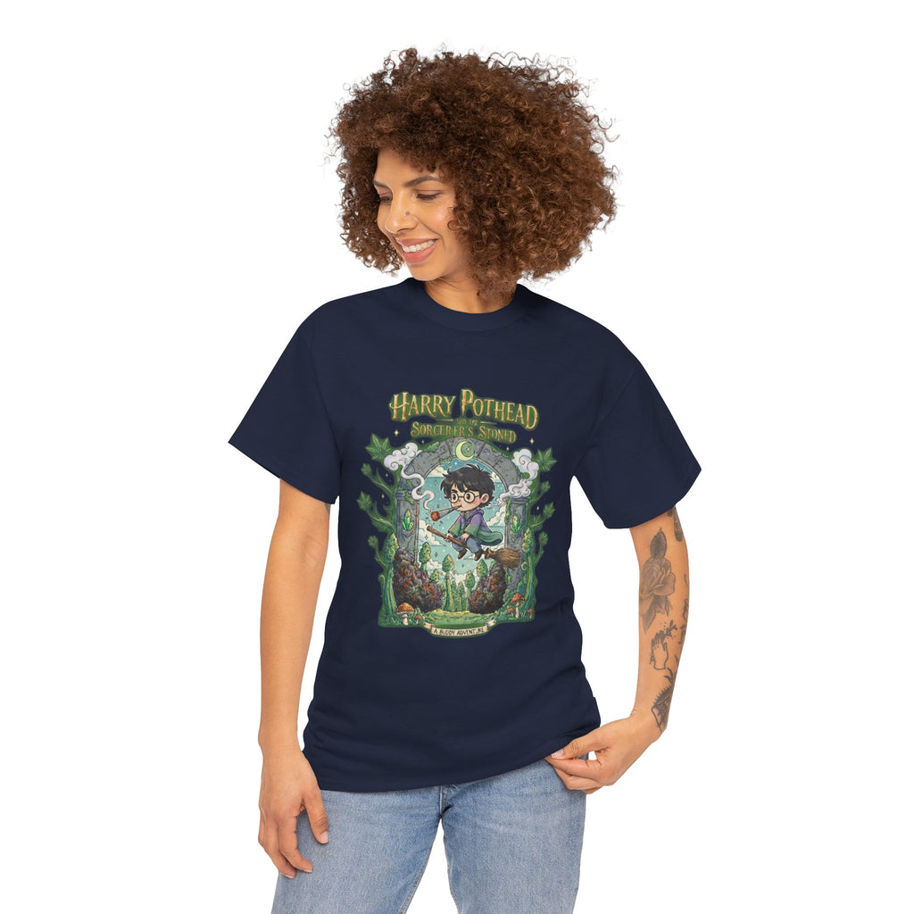 Harry Pothead Stoner Wizard parody Illustration T-Shirt | Magical Forest Potion Design