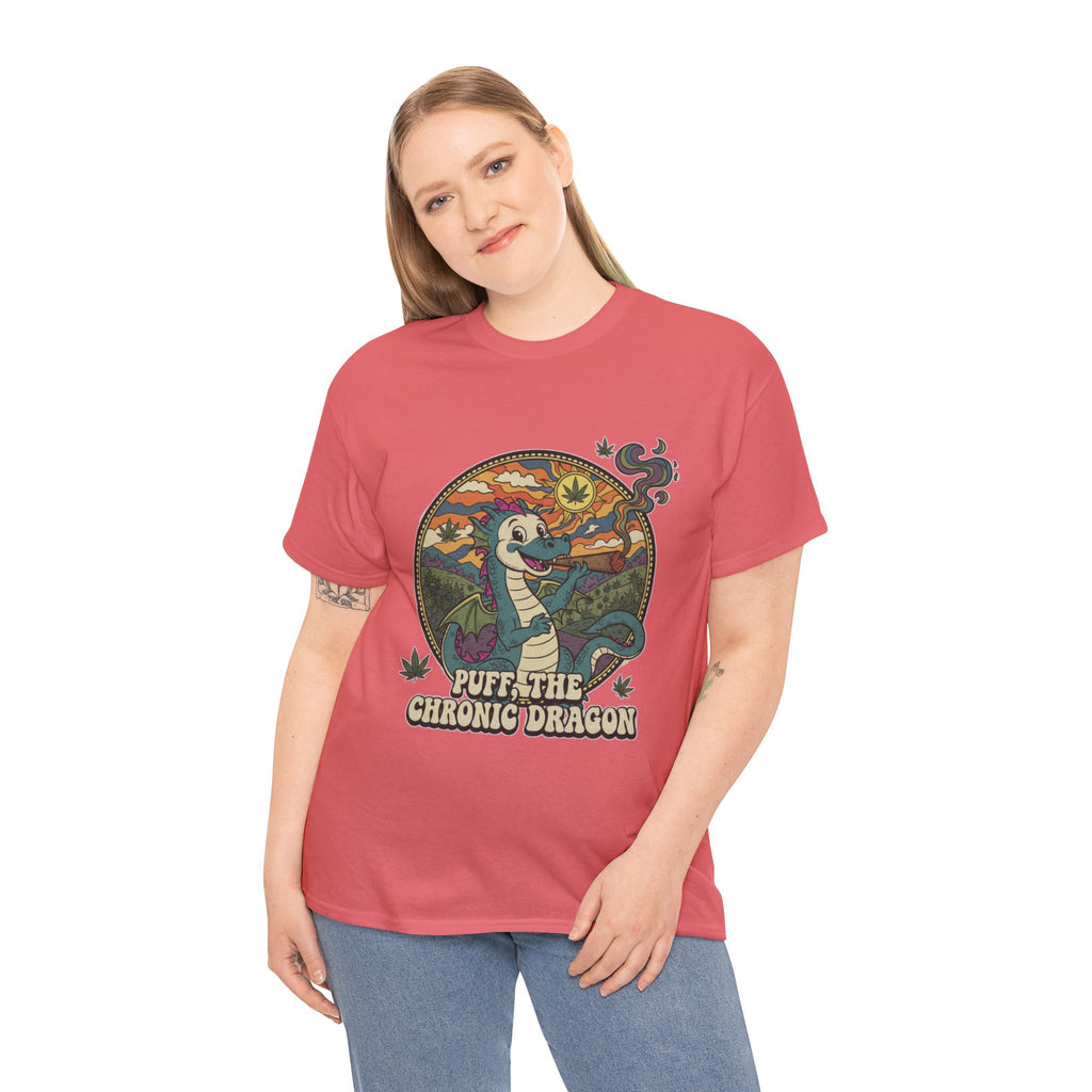 Puff the Chronic Dragon Tee | Retro Dragon Smoking 420 Design