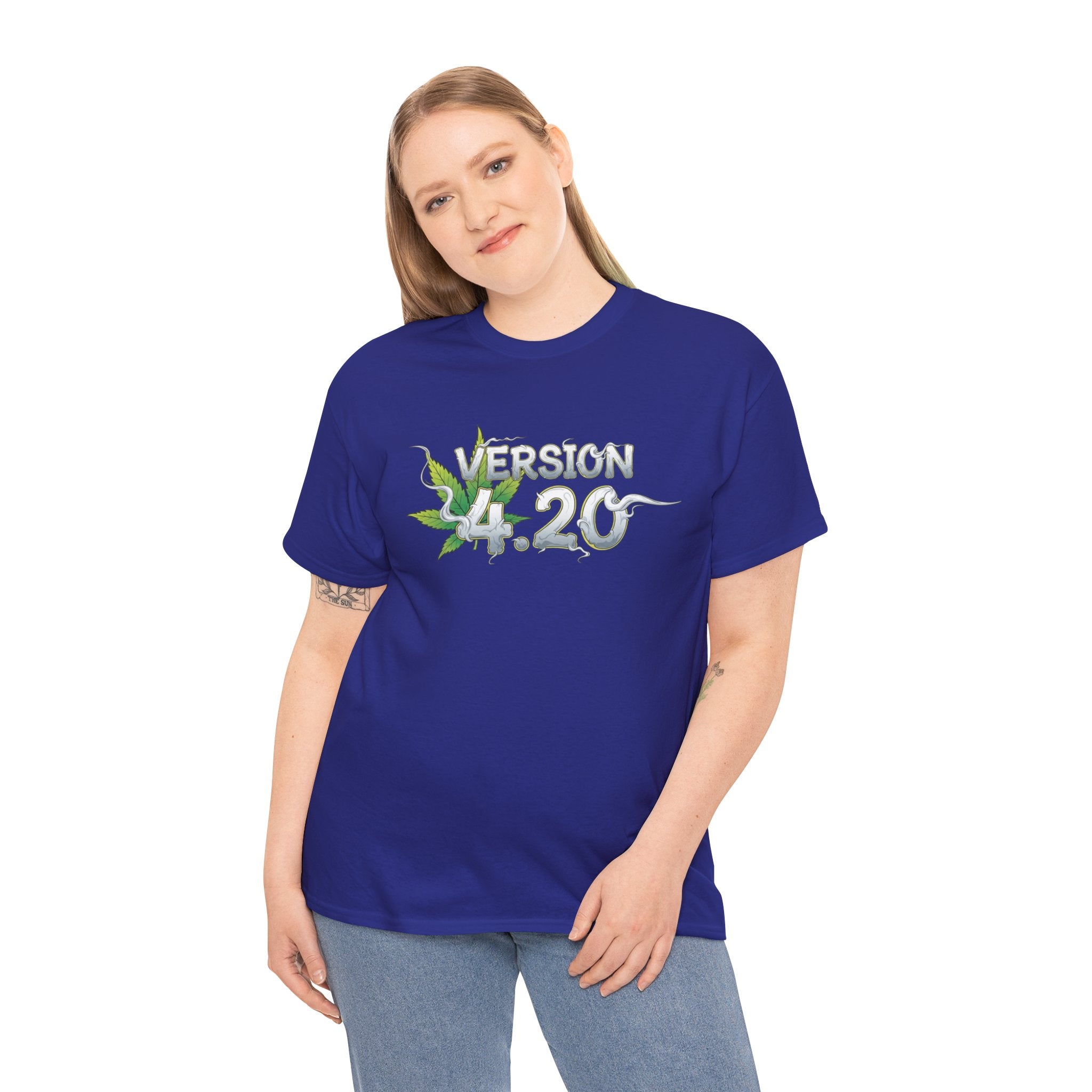 Version 4.20- Leaf Smoke Design T-Shirt | Stoner Humor Tee
