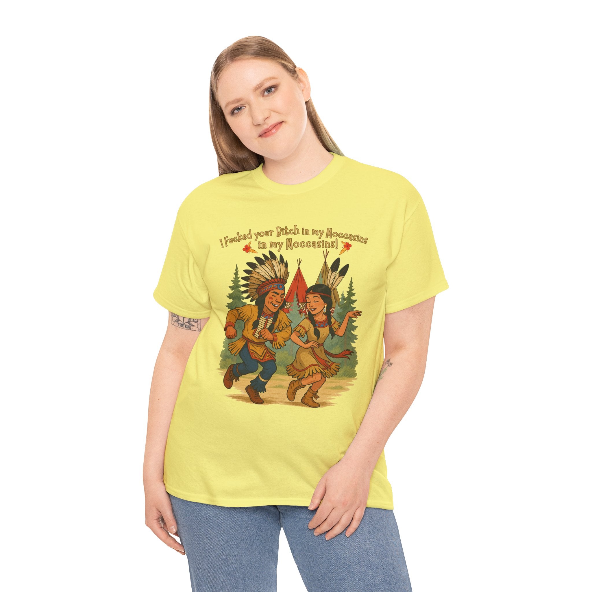 Vintage Native American Couple Dancing T-Shirt | Retro Campfire Illustration, Raunchy comedy IYKYK