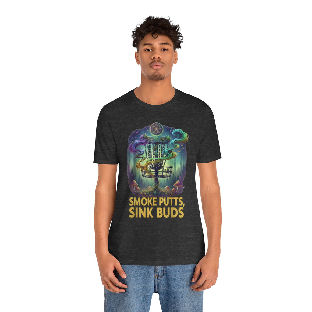 Smoke Putts Disc Golf T-Shirt, Stoner 420 Graphic Tee, Unisex Jersey Short Sleeve Tee for Smokers, , Gift for Stoners, Weed Frolph,
